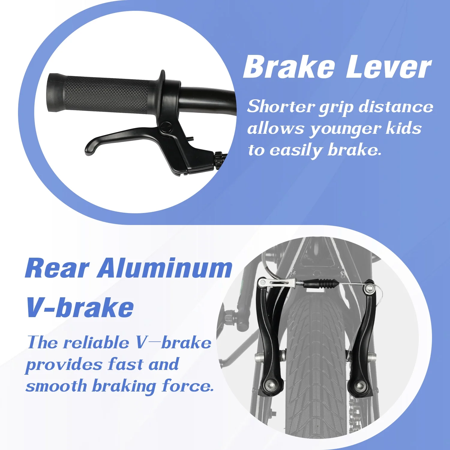 Glerc 14 Inch Little Kids Bike BMX Style Bicycle with Training Wheels Coaster Brake for 3 4 5 Years Old Boys Girls, Blue