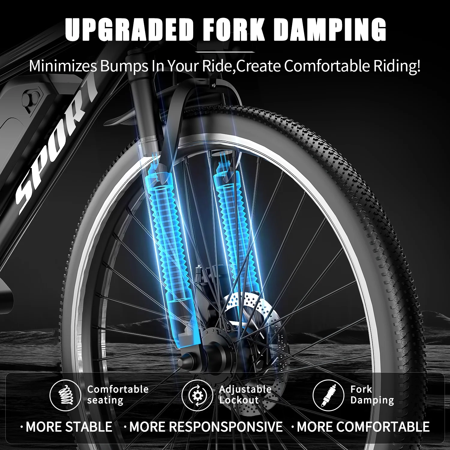 Electric Bike for Adults 26�� 750W E-Mountain Bike 48V 10AH UL2849,Lockable Suspension Fork Free car lock,Unisex