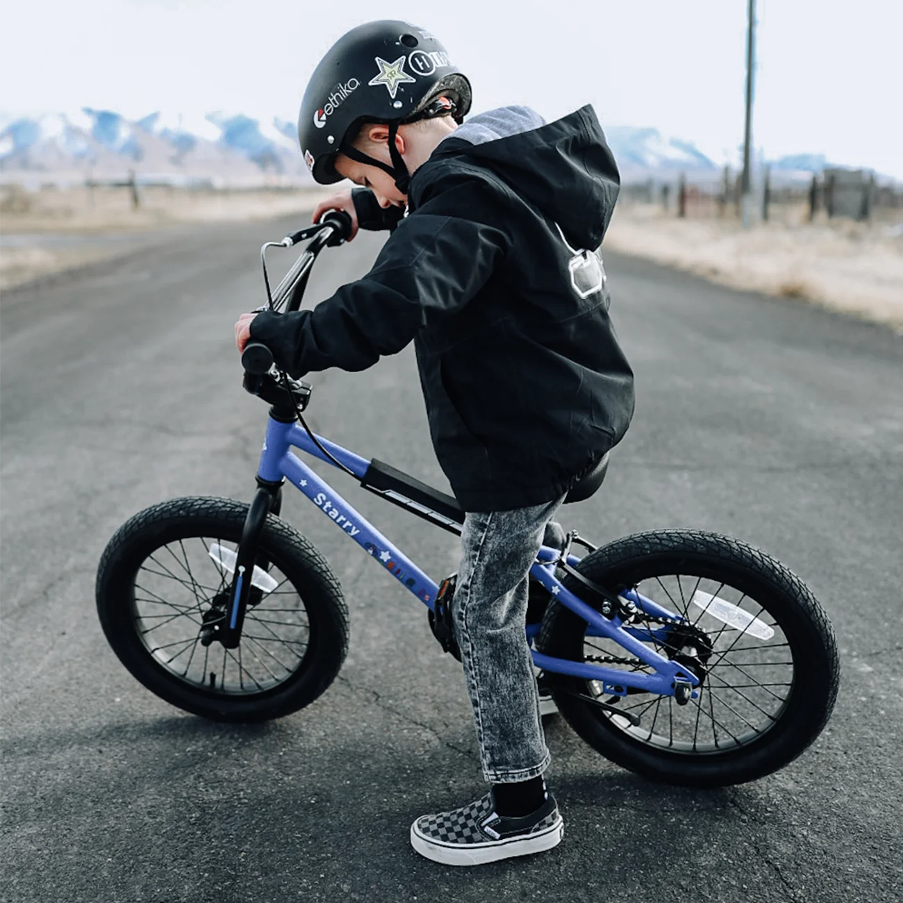 Glerc 14 Inch Little Kids Bike BMX Style Bicycle with Training Wheels Coaster Brake for 3 4 5 Years Old Boys Girls, Blue