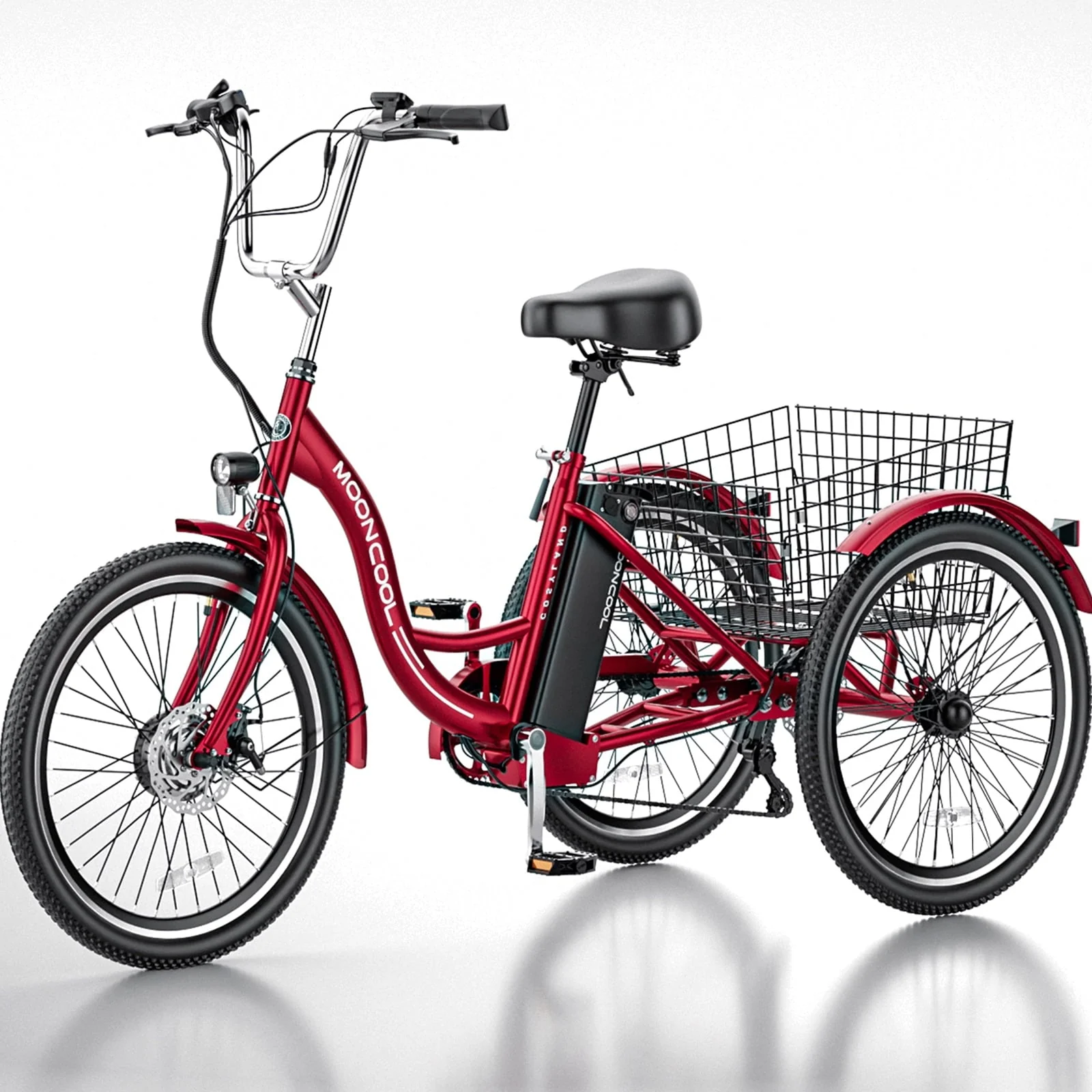 Lilypelle Electric Tricycle ,3 Wheel Motorized Bicycle,with 350W Motor 36V 10.4AH Lithium Battery UL Certified,24