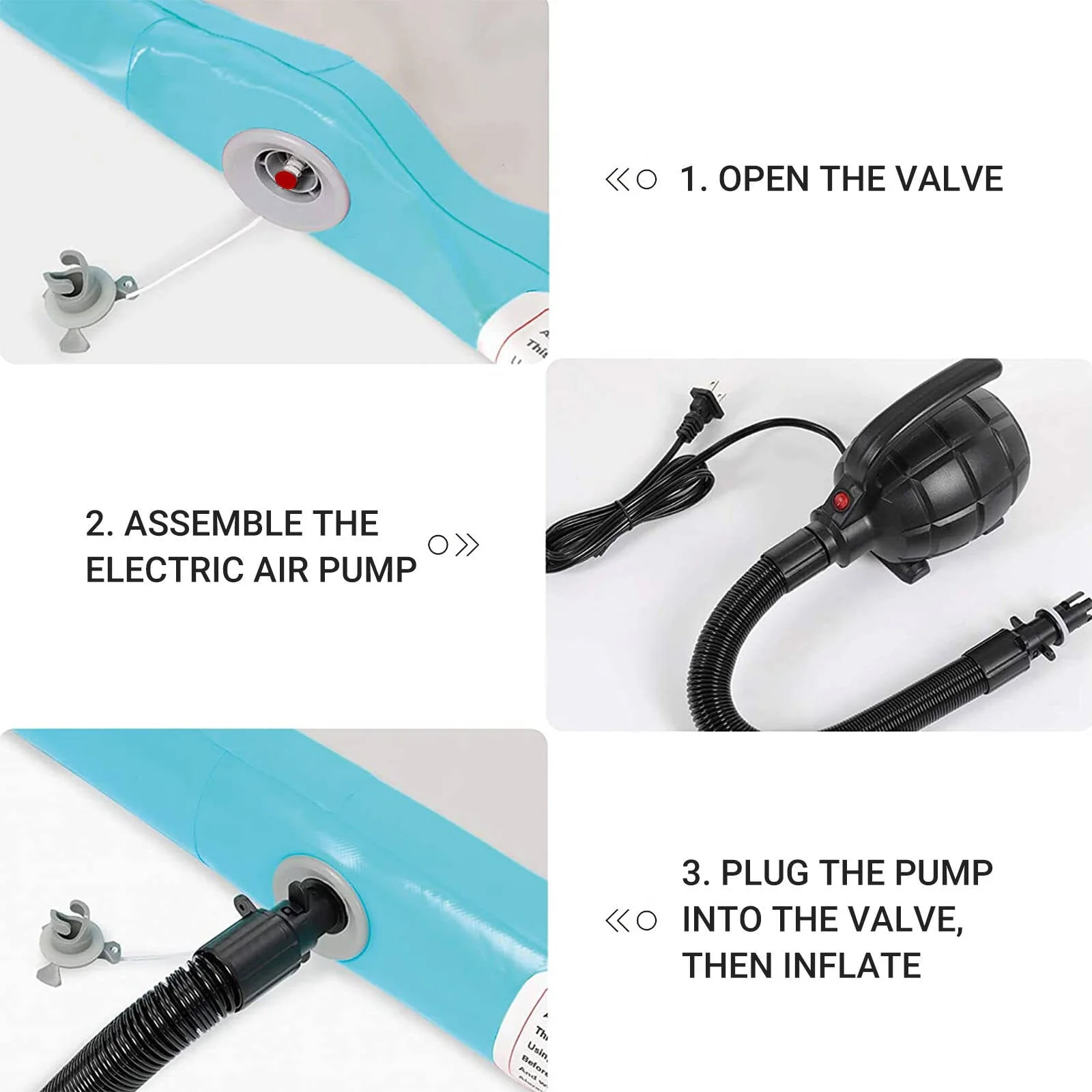 CHAMPIONPLUS Air Track 10ft 13ft 16ft 20ft Inflatable Air Tumble Track Gymnastics Tumbling Mat 4in 8in Thick Mats for Home Use/Training/Cheerleading/Water/Yoga Electric Air Pump, Mint Green 10ft 4in