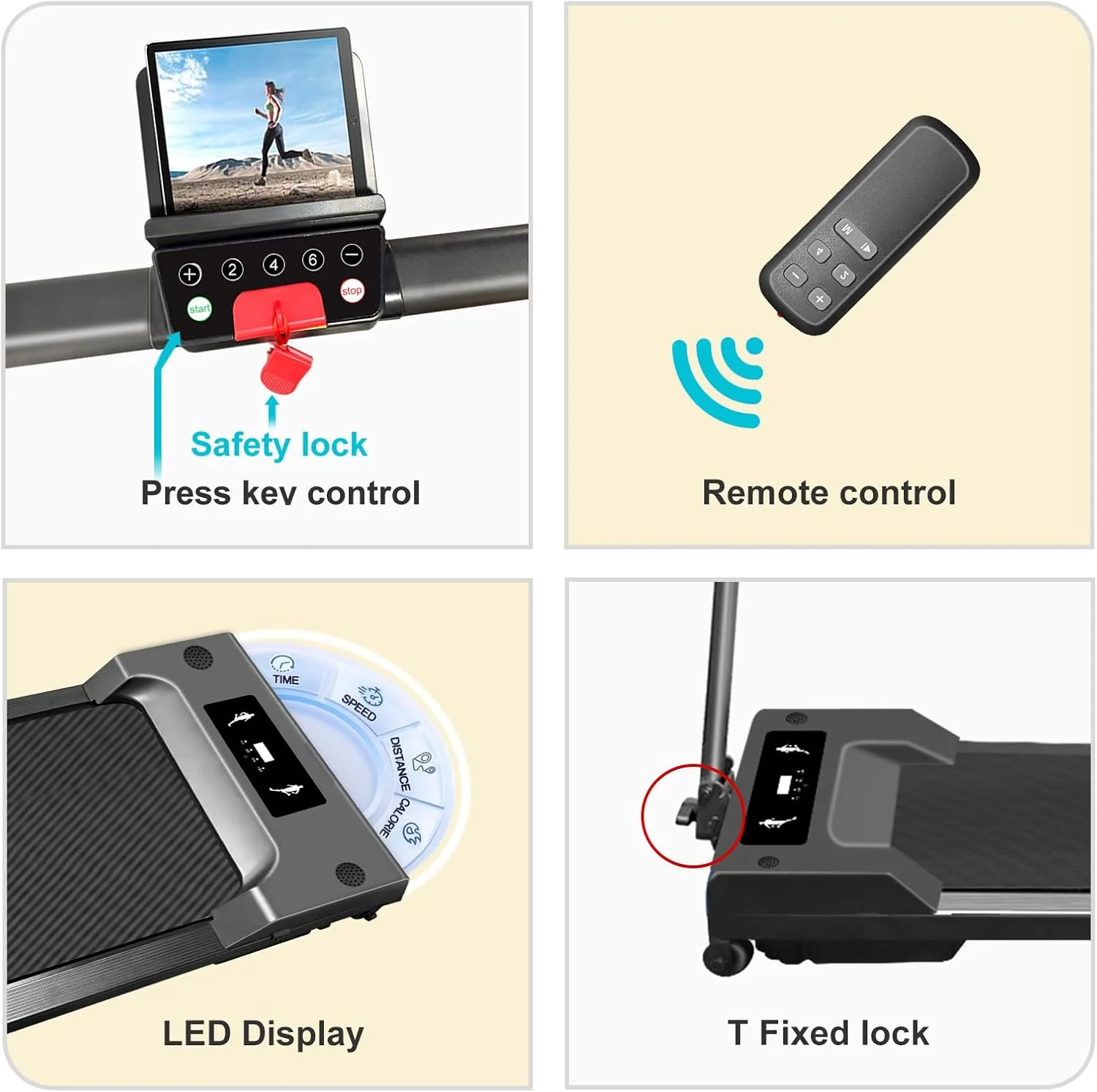 2 in 1 Walking Pad Treadmill, Foldable Treadmills with Handle Bar, 2.5HP Portable Folding Treadmill with Remote Control, Under Desk Treadmill for Home Office, 300lbs, Black