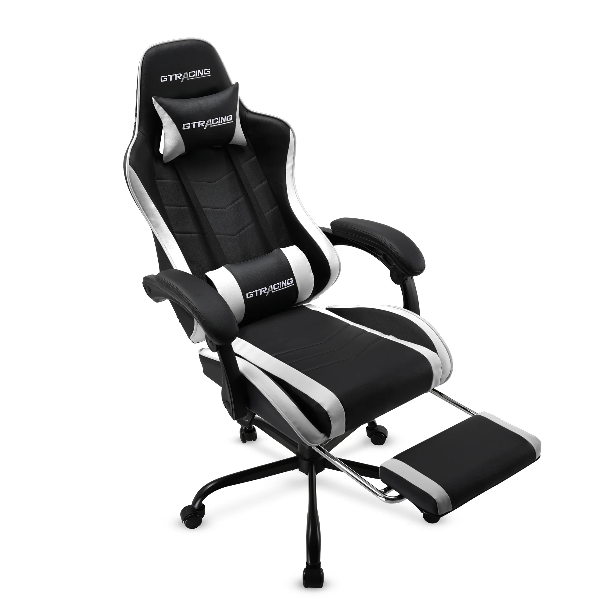 GTRACING GTWD-200 Ergonomic Gaming Chair with Adjustable Pillows and Footrest , Red