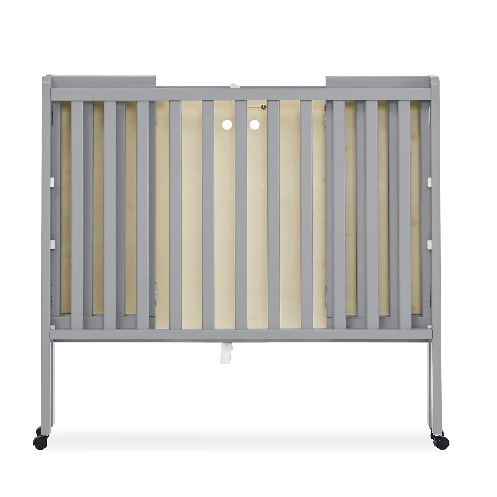 Delta Children Lee Portable Folding Mini Crib with 1.5-Inch Mattress - Greenguard Gold Certified, Bianca White