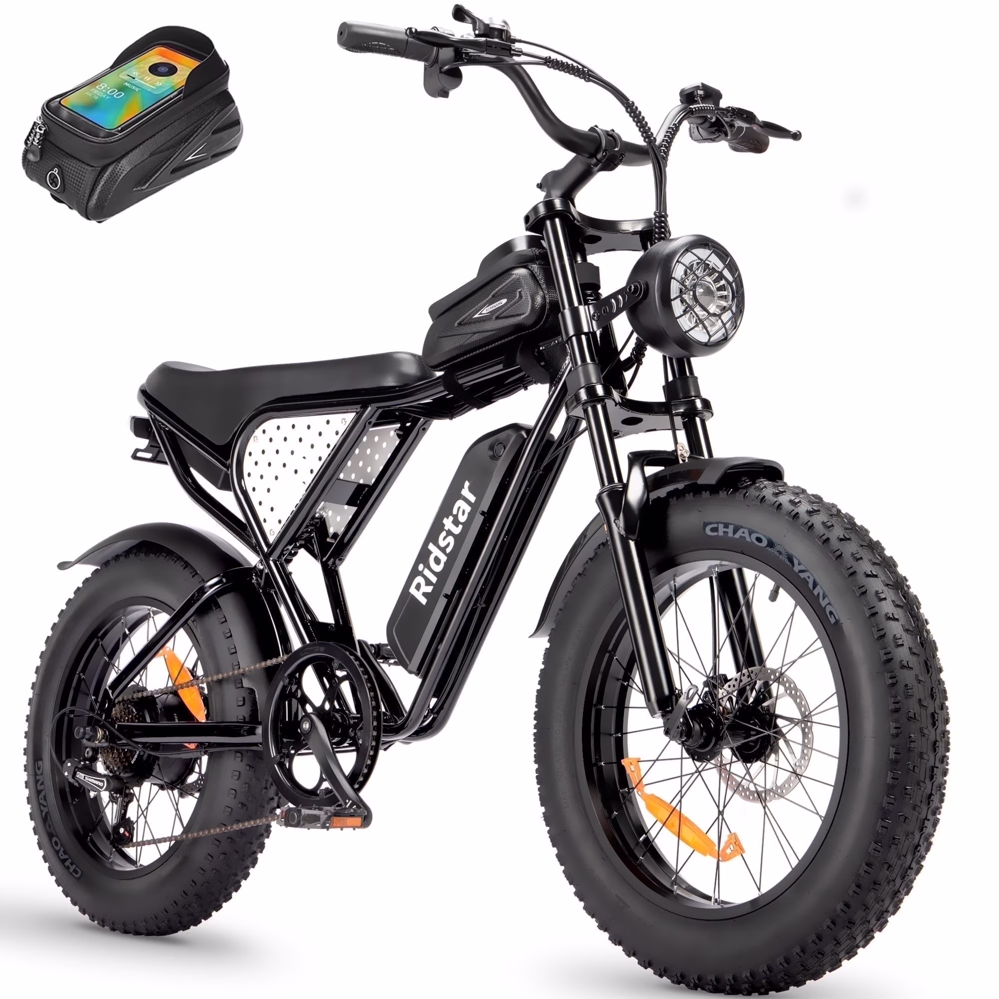 Ridstar Electric Bike for Adults Q20,1200W 30MPH,48V 15.6Ah Electric Bicycle,7 Speed Full Suspension Mountain Bike UL2849