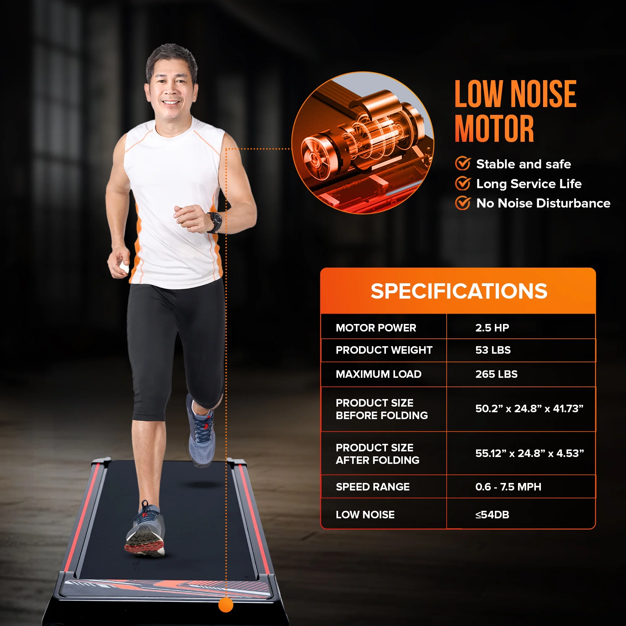 Cardio Flex Folding Treadmill Running Machine Dual Display Screen, 220 lbs. Capacity