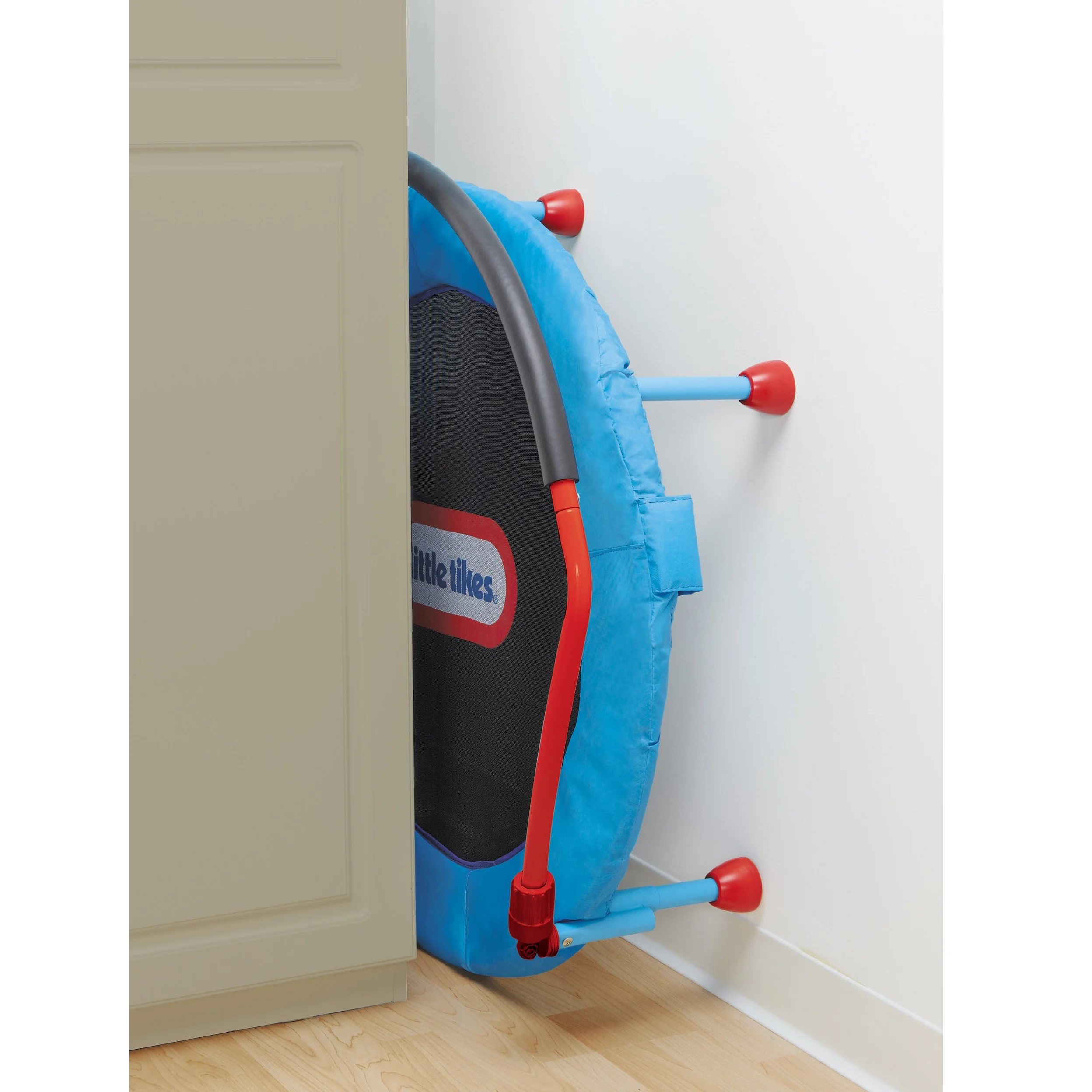 Little Tikes Easy Store 3-Foot Trampoline, with Hand Rail, Blue