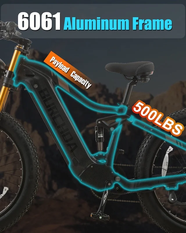 Dual Motors AWD 2000W Electric Bike for Adult 26'', UL2849 48V 30AH Removable Battery E-mountain bike 4.0 Fat Tire up to 35MPH&120Miles Long Range Off-road Ebike Beach Dual Hydraulic&Brakes E-Bicycle