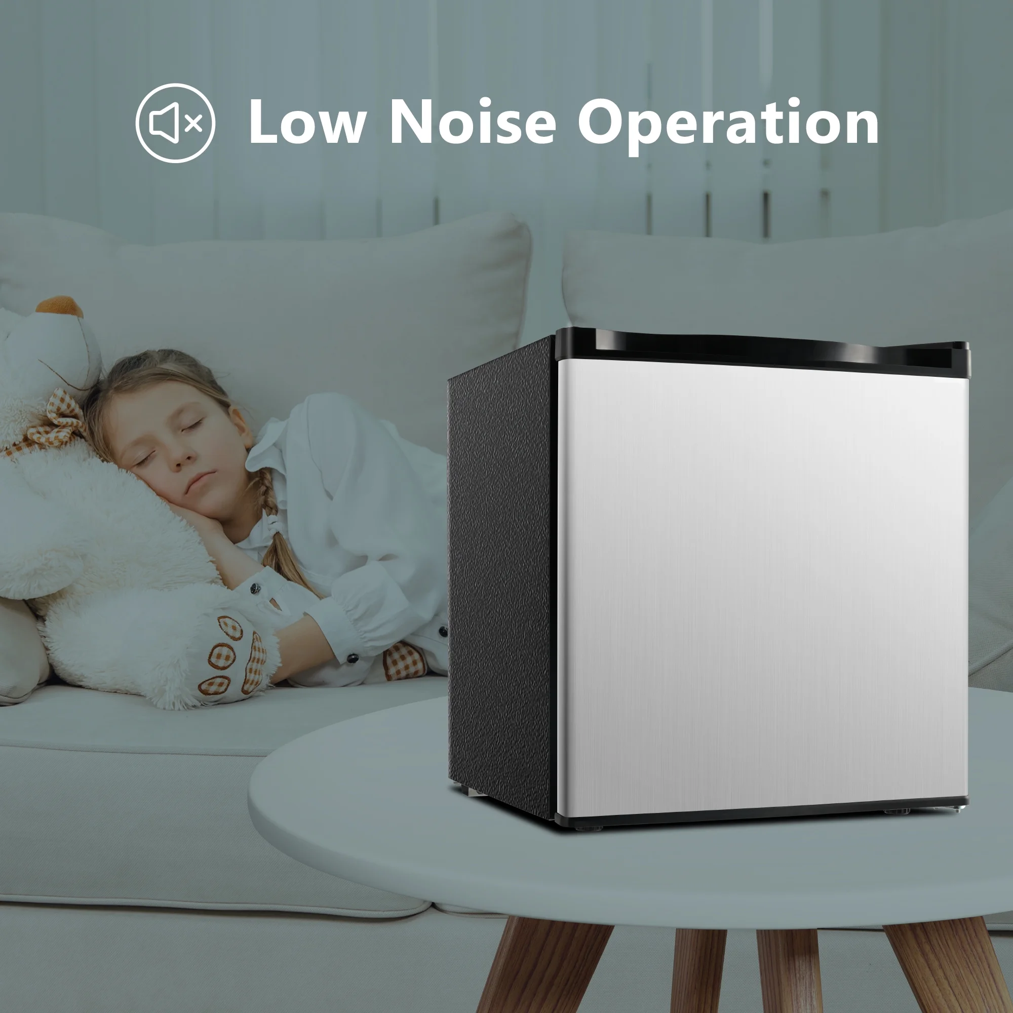 Simzlife 1.6 Cu.ft Mini Fridge with Freezer, Single Door Mini Refrigerator, Black