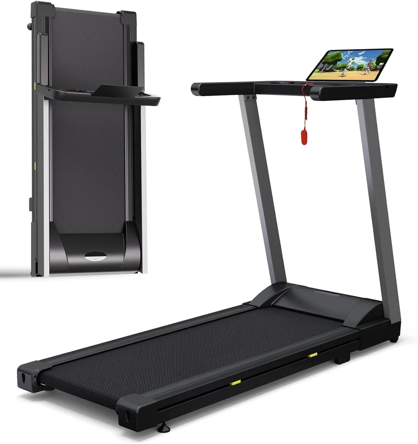 SupeRun 3 HP Smart Treadmill with APP Bracelet, Portable and Foldable with 300 lb Capacity(Black)