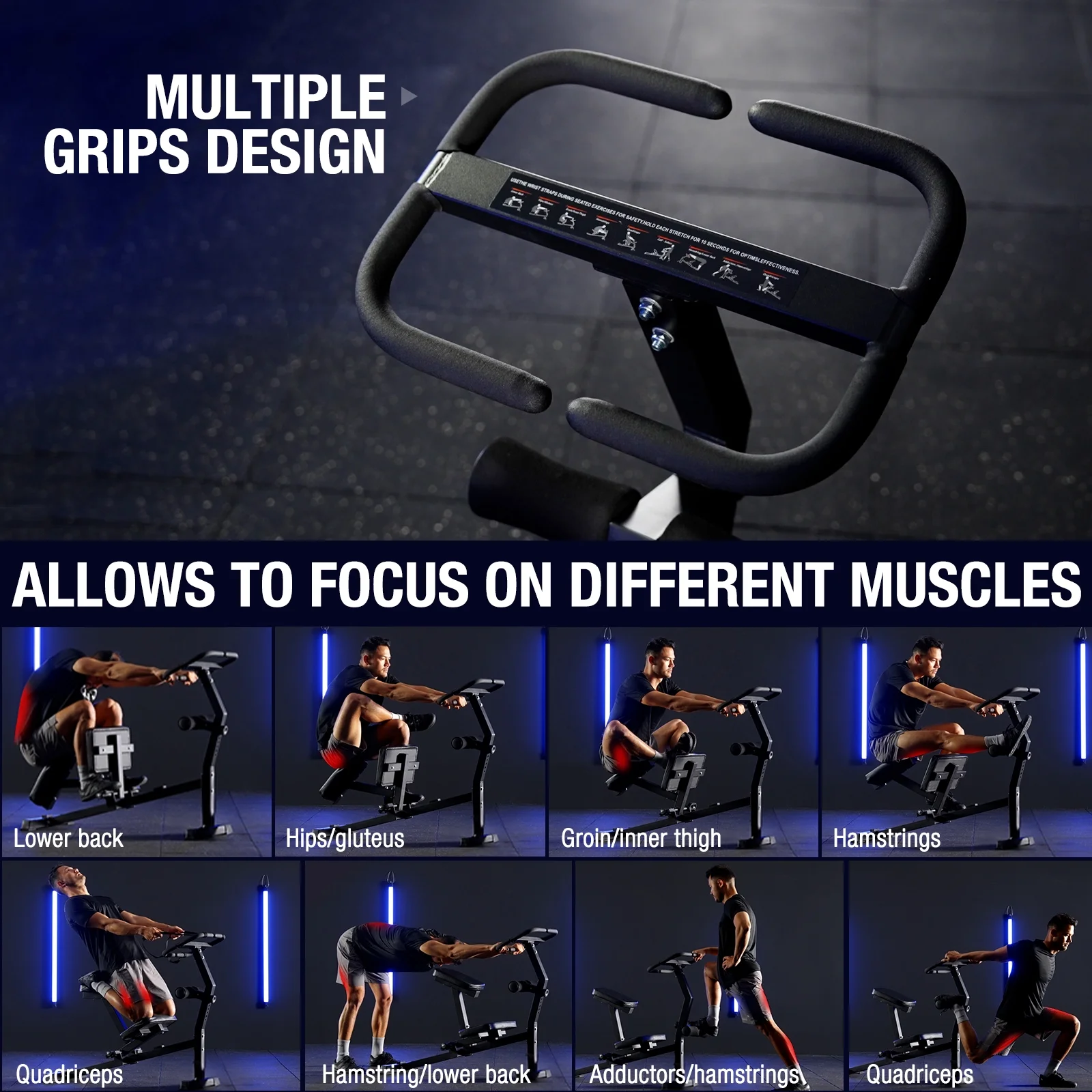 Syedee Stretch Machine, Full Body Stretching Equipment for Flexibility Training, Adjustable Leg Stretcher Machine, Lower Back Stretcher, Flexibility Trainer for Home Gym, Improve Mobility & Posture