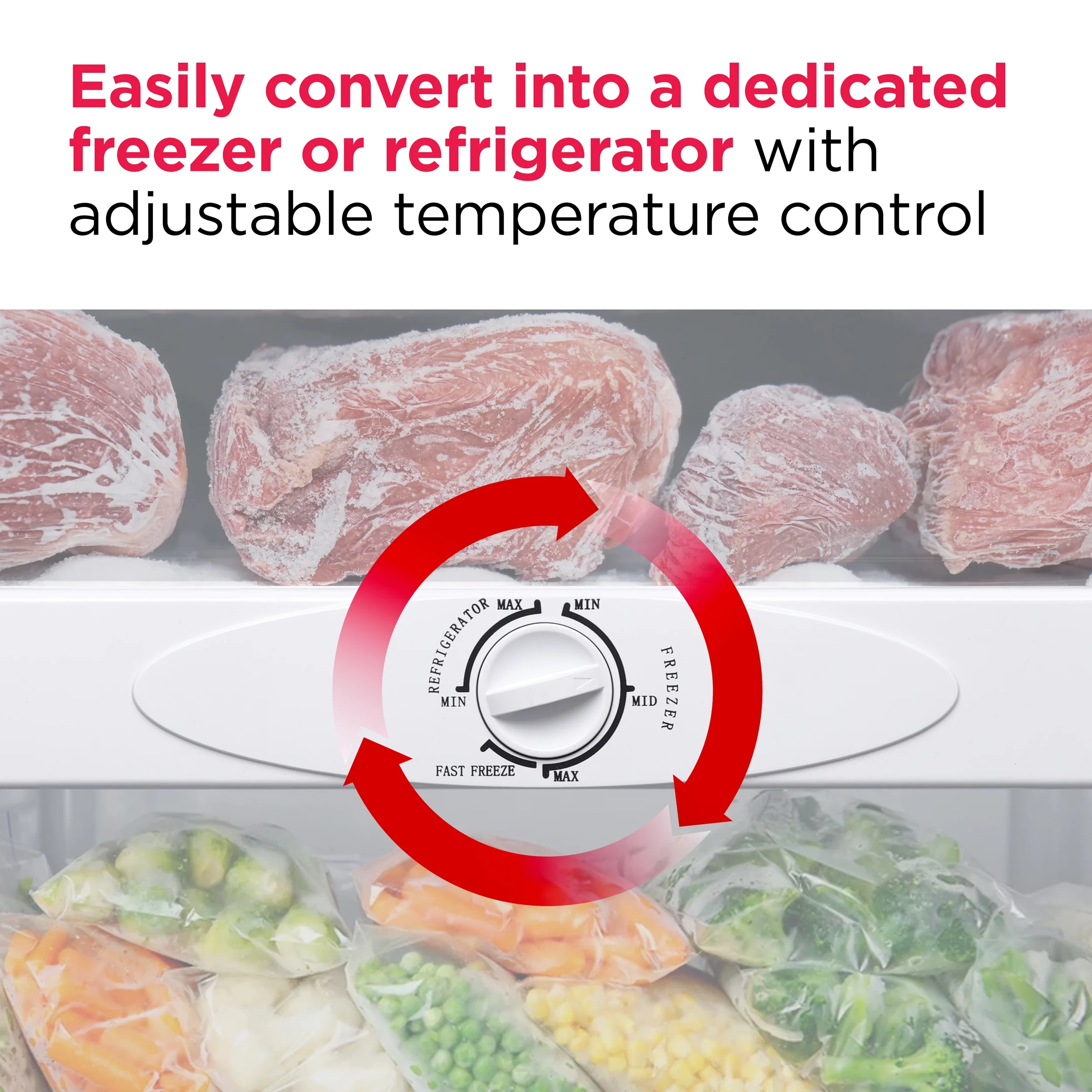 Frigidaire 7 Cu. ft. Upright Convertible Refrigerator/Freezer, VCM Finish