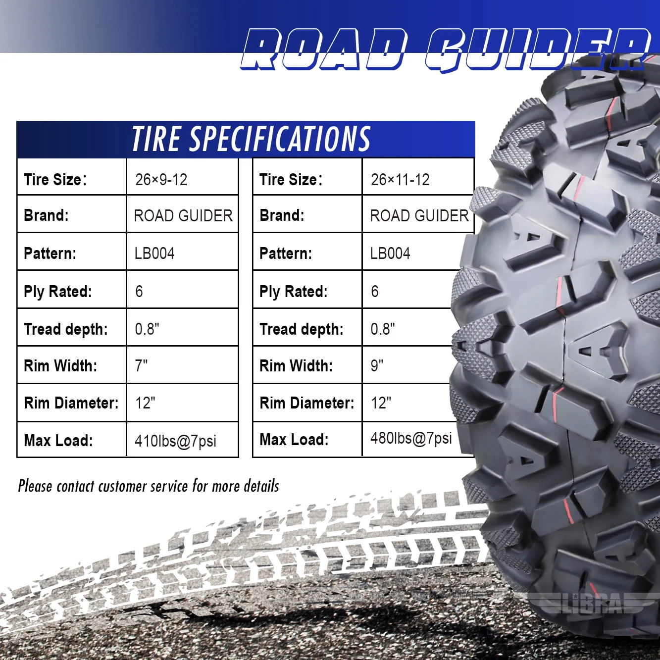 Set of 4 ATV/UTV Tires 26x9-12 26x9x12 Front 26x11-12 26x11x12 Rear 10277/278