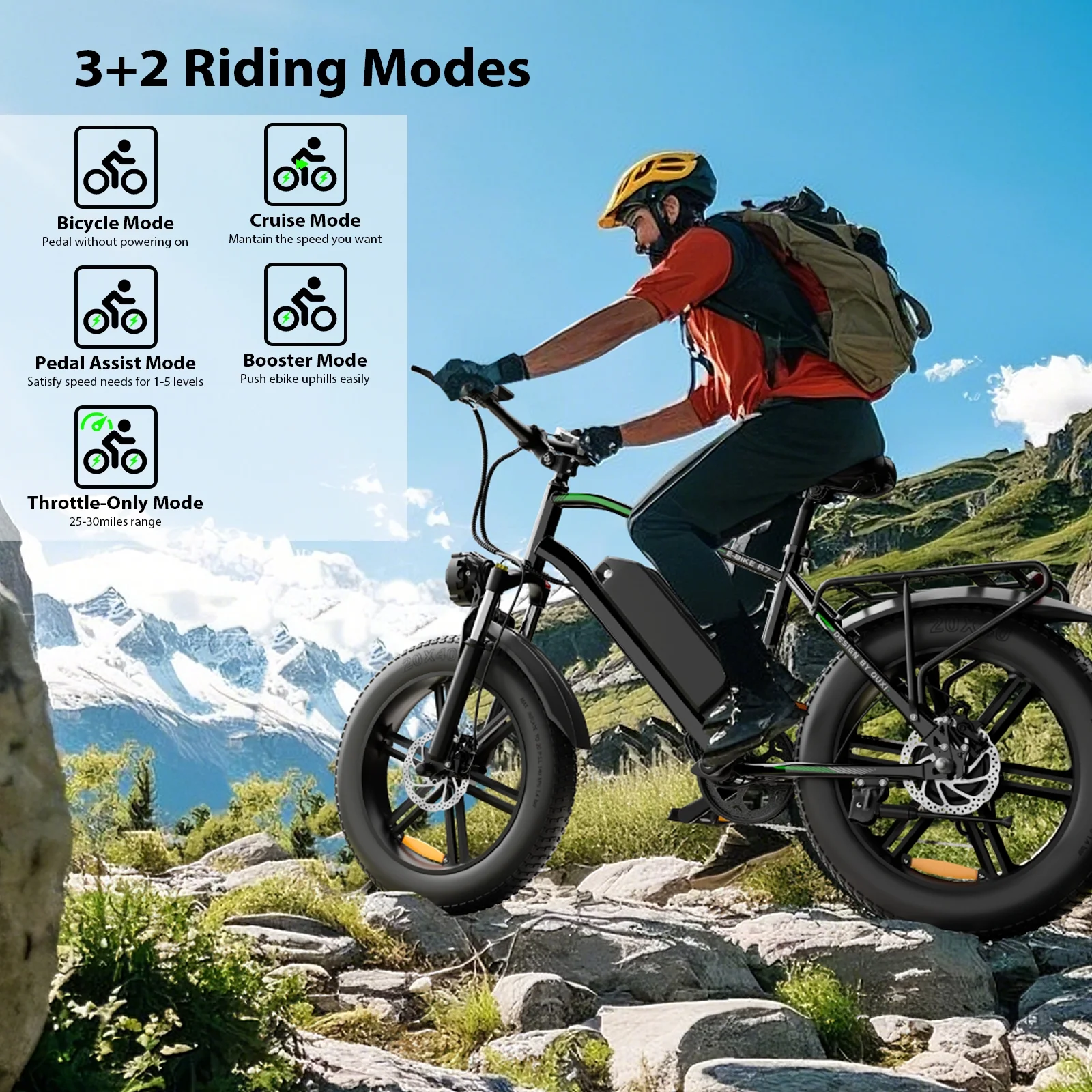 VTOKW Electric Bike, Peak 1000W Electric Bicycles for Adults, 20X4.0