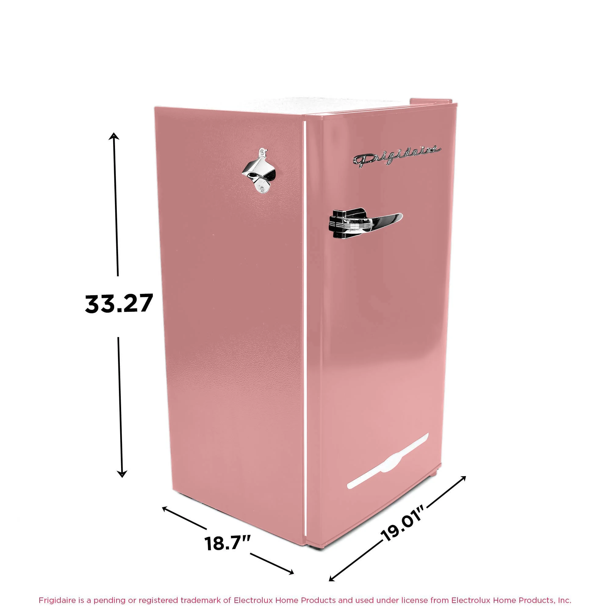 Frigidaire EFR376-C-PINK 3.2-Cu.-Ft. 65-Watt Retro Bar Fridge with Side Bottle Opener (Pink)