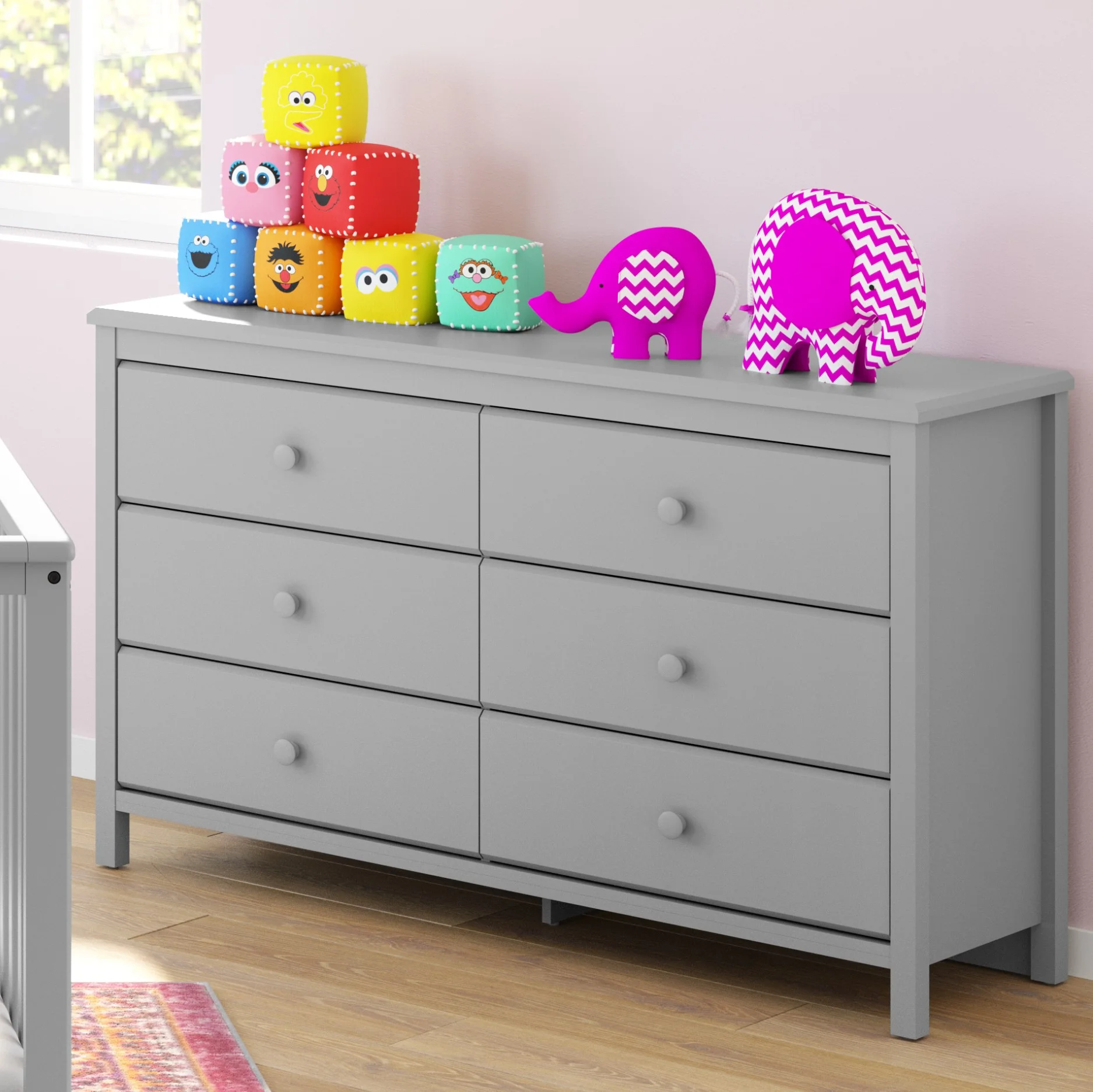 Storkcraft Alpine 6 Drawer Nursery Double Dresser, Olive