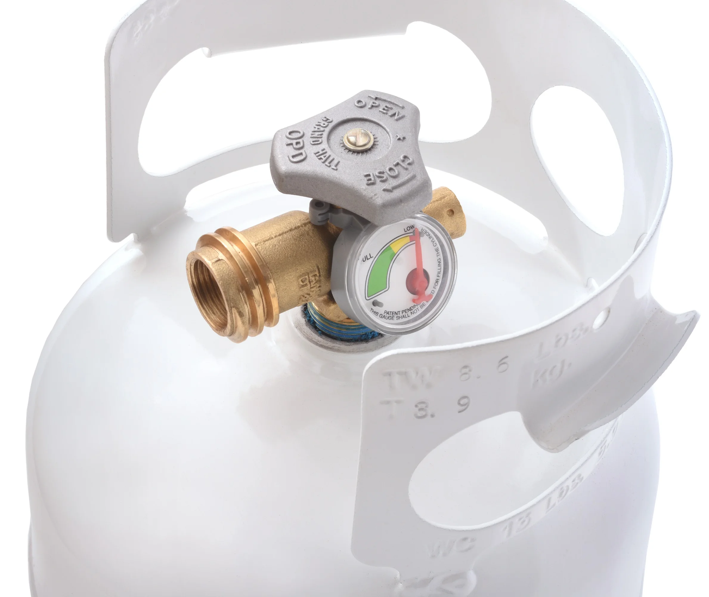 Flame King 5LB Empty Propane Tank LP Cylinder with OPD Valve and Built-in Gauge, Great for Camping