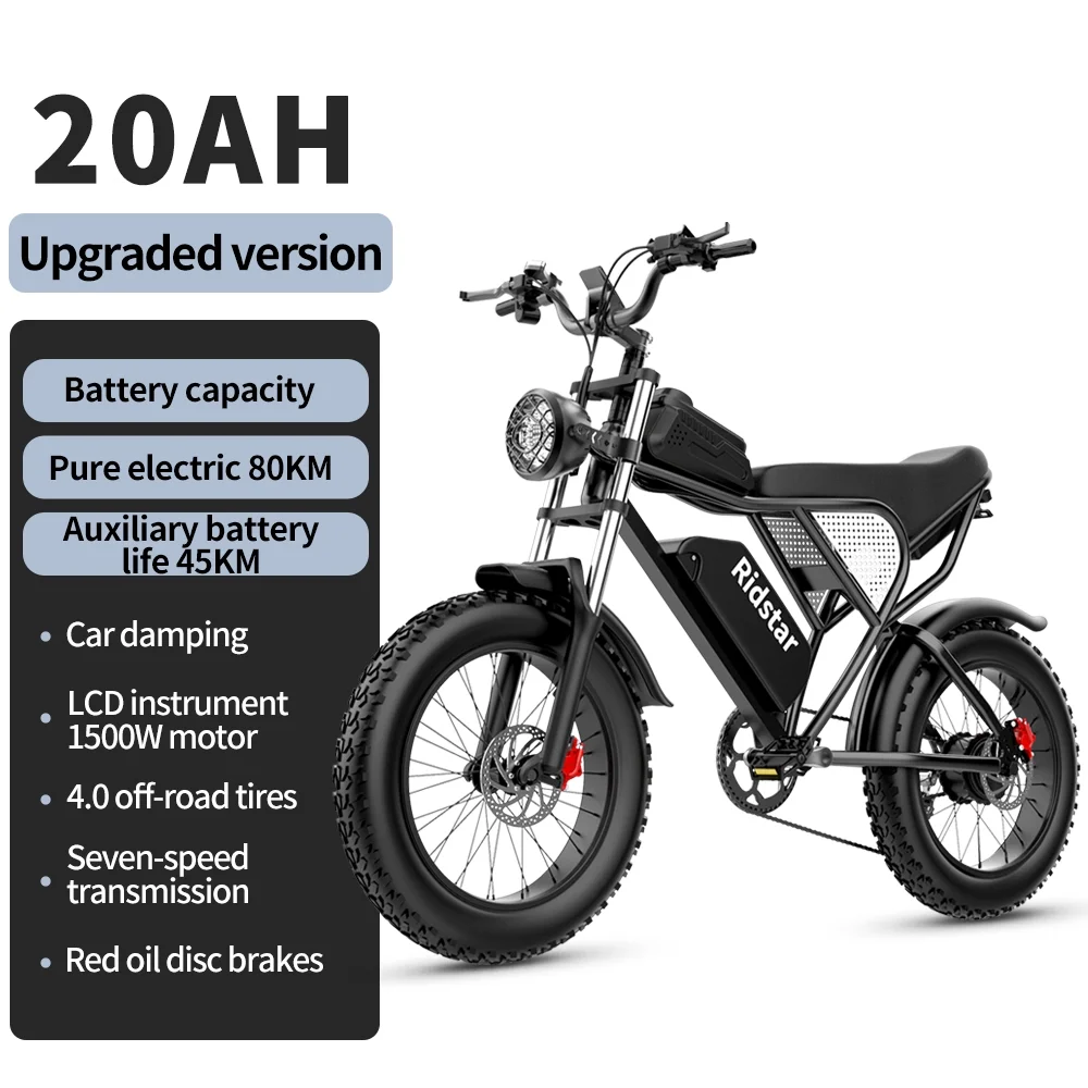 1500W MTB Electric Bicycle 48V 20Ah Removable Battery E-Bike，Electric Bike for Adults 20