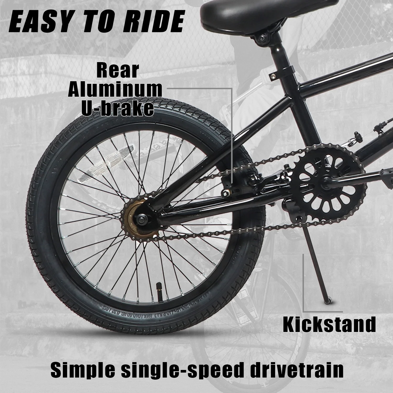 cubsala 20 in Freestyle BMX Kids Bike for Age 6-14 Years Old Boys Girls , Black & Green