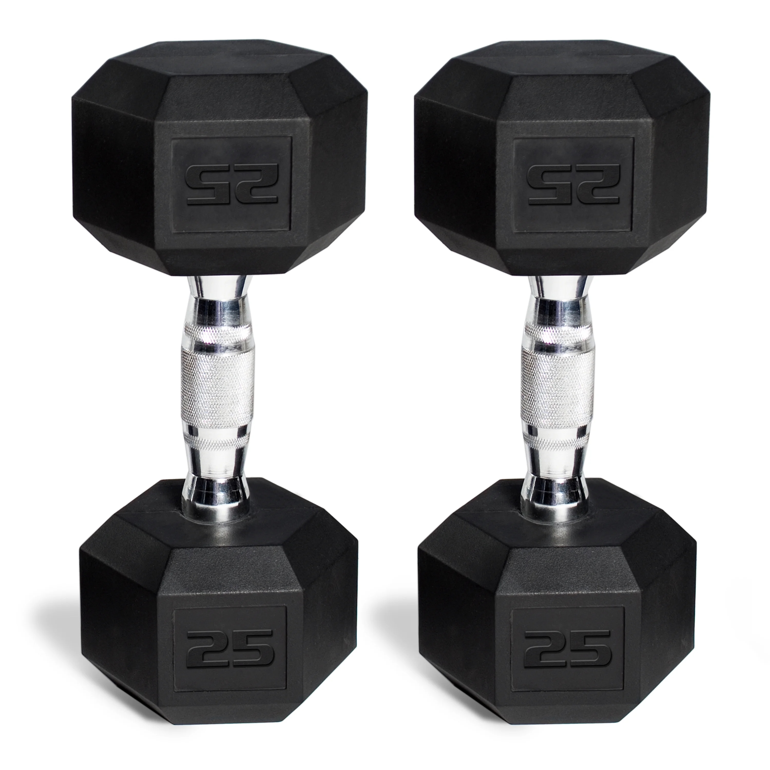 CAP 150 lb Coated Rubber Hex Dumbbell Weight Set with A-Frame Rack, Black