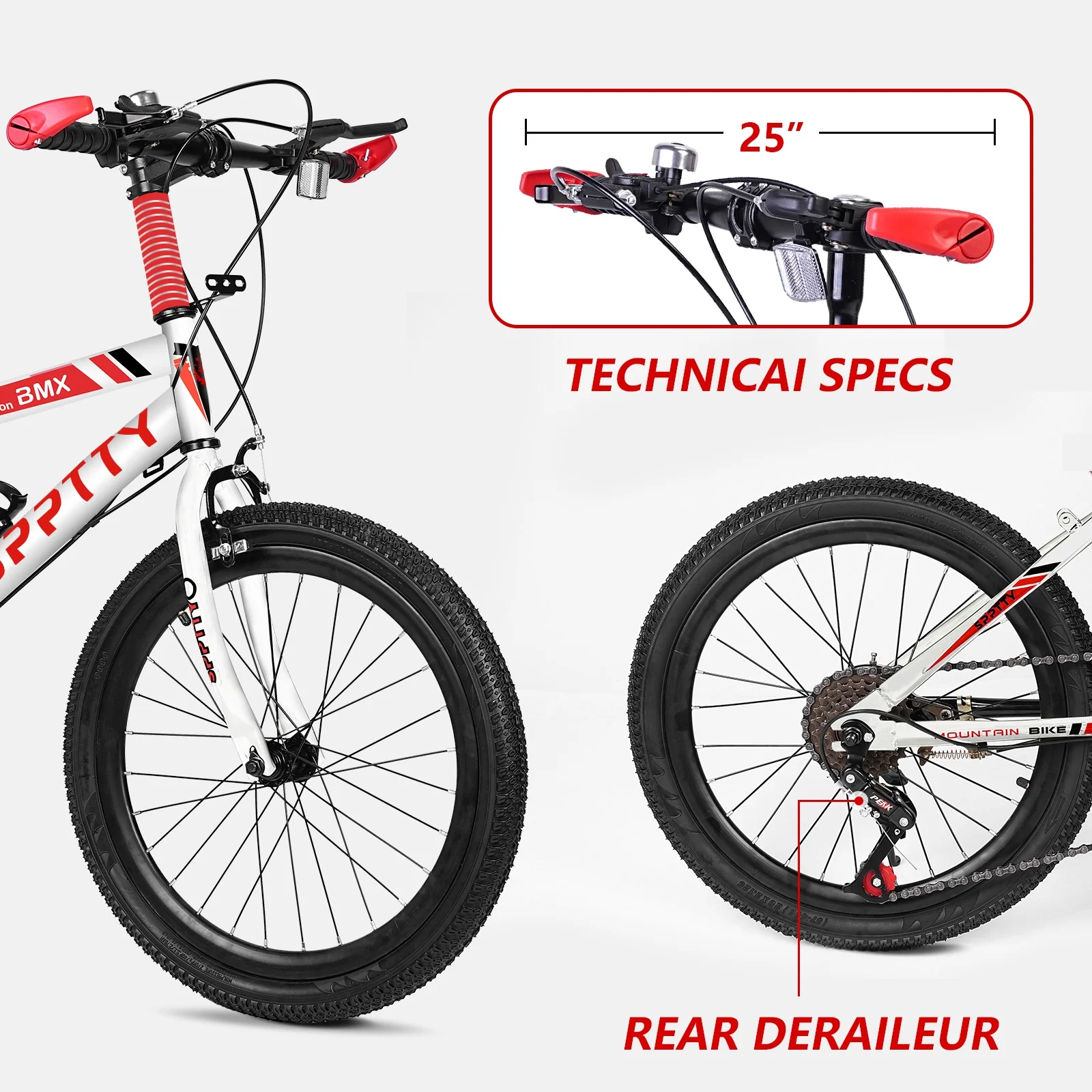 SPPTTY 20-24 inch Bike,6-Speed Mountain Bike for Men Women Boys Girls,Comfort Saddle,Blue