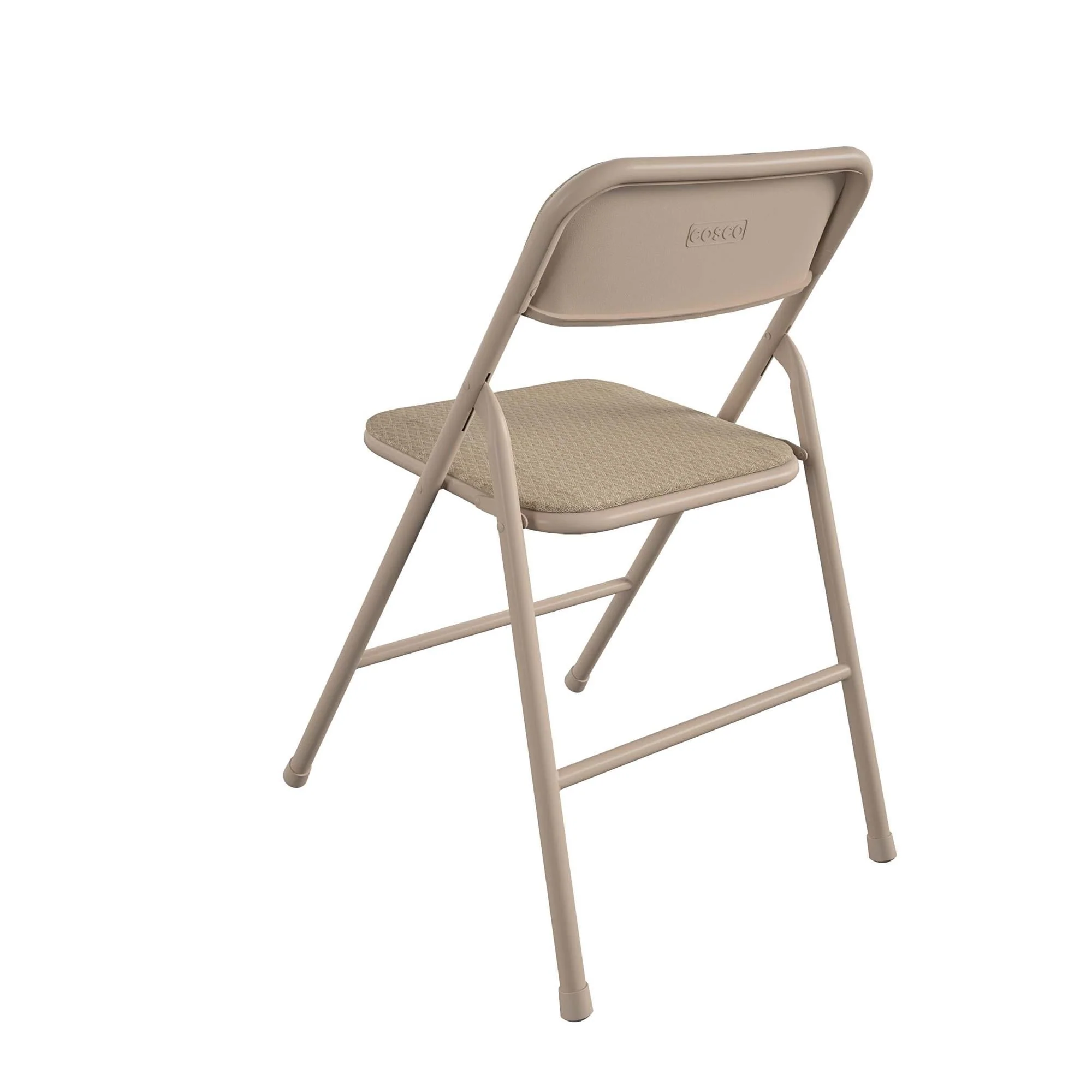 COSCO 5-Piece Folding Dining Set with Card Table and 4 Fabric Padded Chairs, Tan