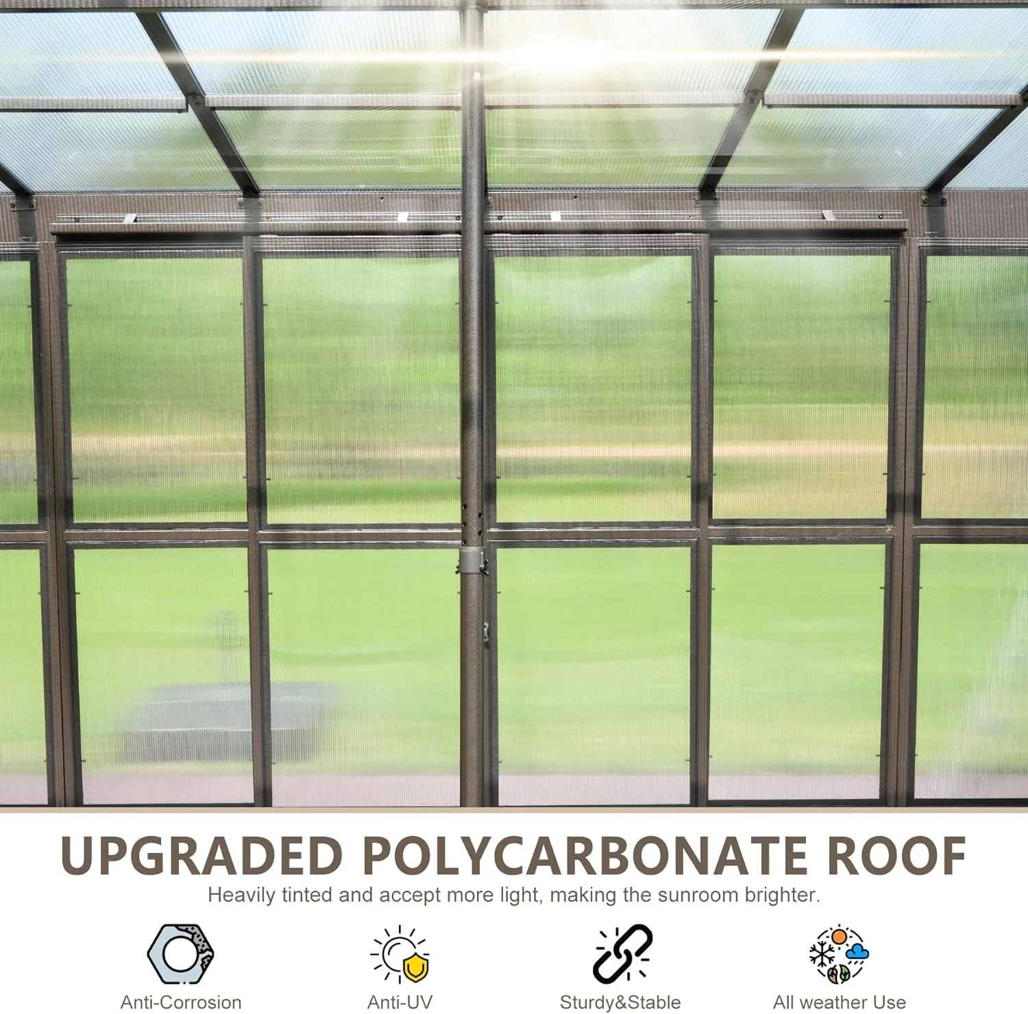 Domi Outdoor Living 10' x 12' Hardtop Lean-to Gazebo, Wall-Mounted with Galvanized Steel Roof Wall Pergola with Aluminum Frame, Curtains and Netting, for Patio, Deck, Garden, Backyard