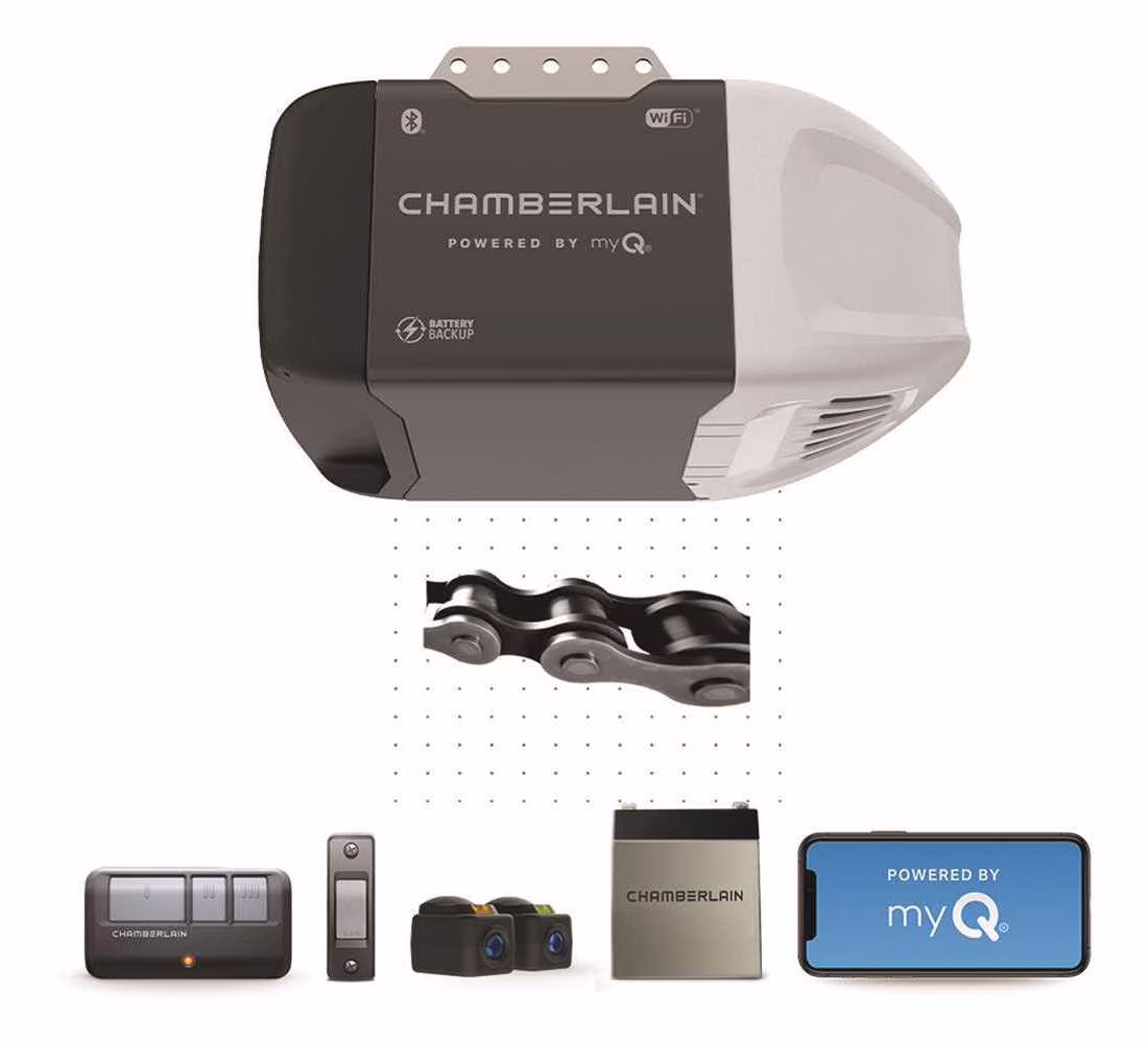 Chamberlain Garage Door Opener, 0.5 HP with Smartphone Control Bluetooth Technology