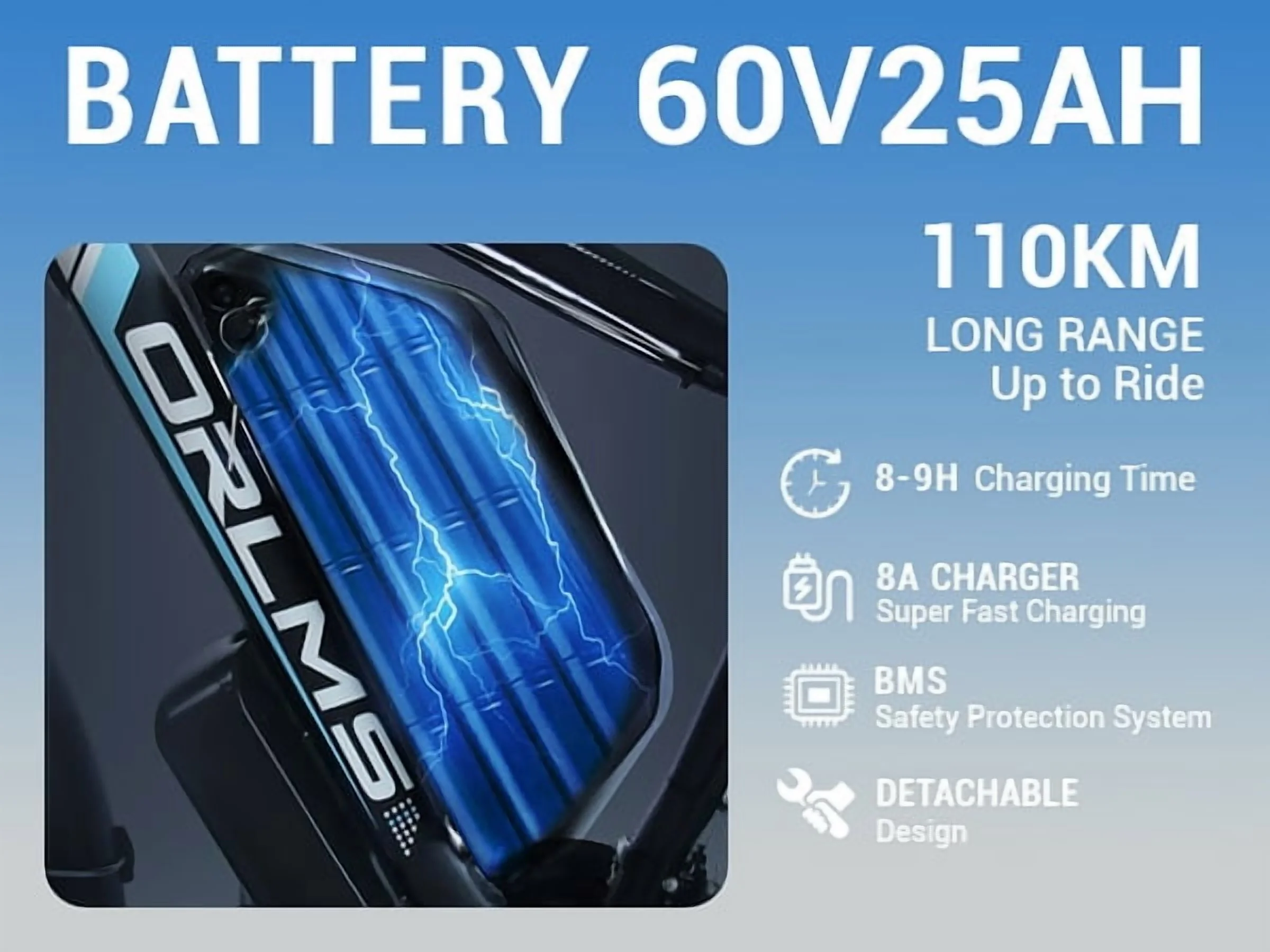 5000W (Peak) Electric-Bike for Adults, 60V 25AH Battery Electric Motorcycle, Dual-Motor-Ebike 50MPH Ebike, 26*4.0 Fat Tire Electric-Bicycle, AWD 21-Speed Mountain Bike for All-Road UL 2849