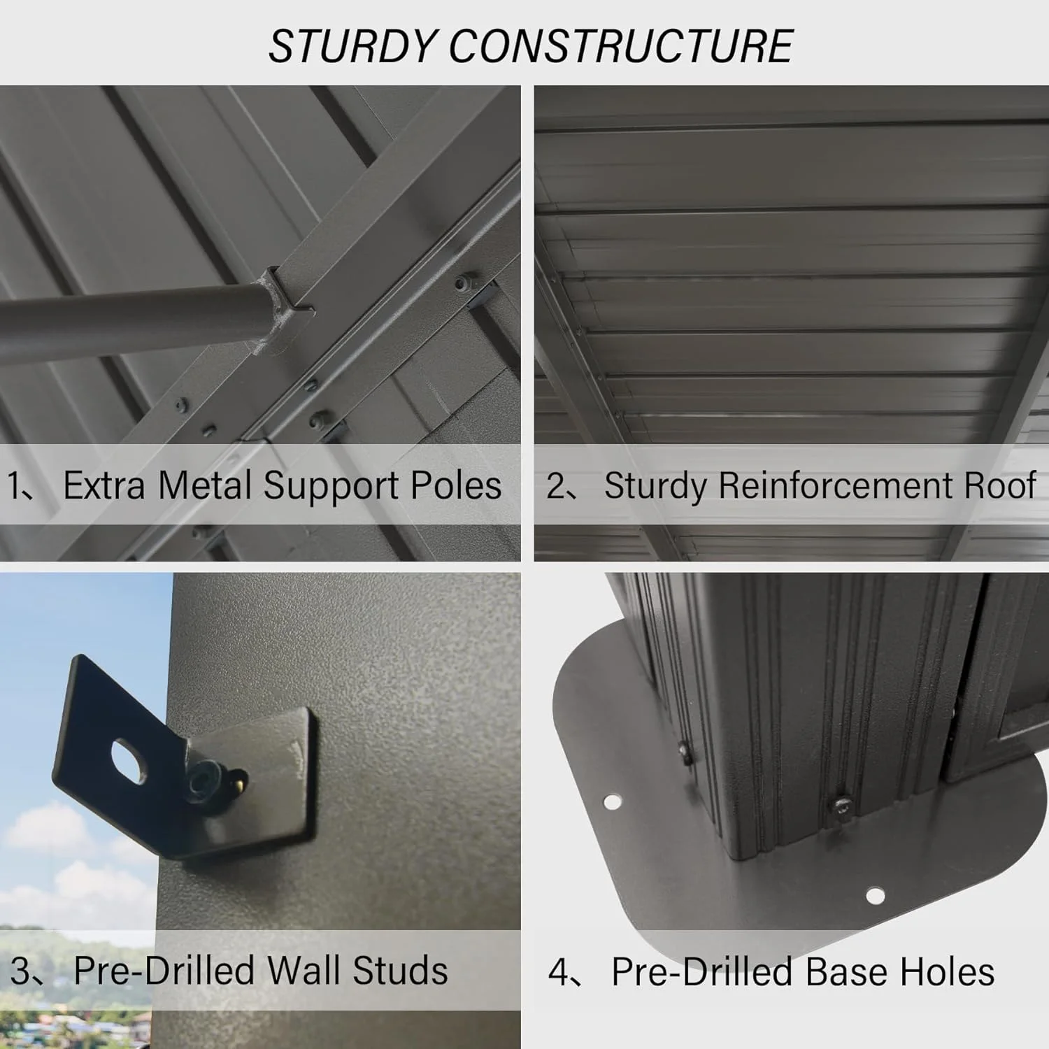 Domi Outdoor Living 10' x 12' Hardtop Lean-to Gazebo, Wall-Mounted with Galvanized Steel Roof Wall Pergola with Aluminum Frame, Curtains and Netting, for Patio, Deck, Garden, Backyard