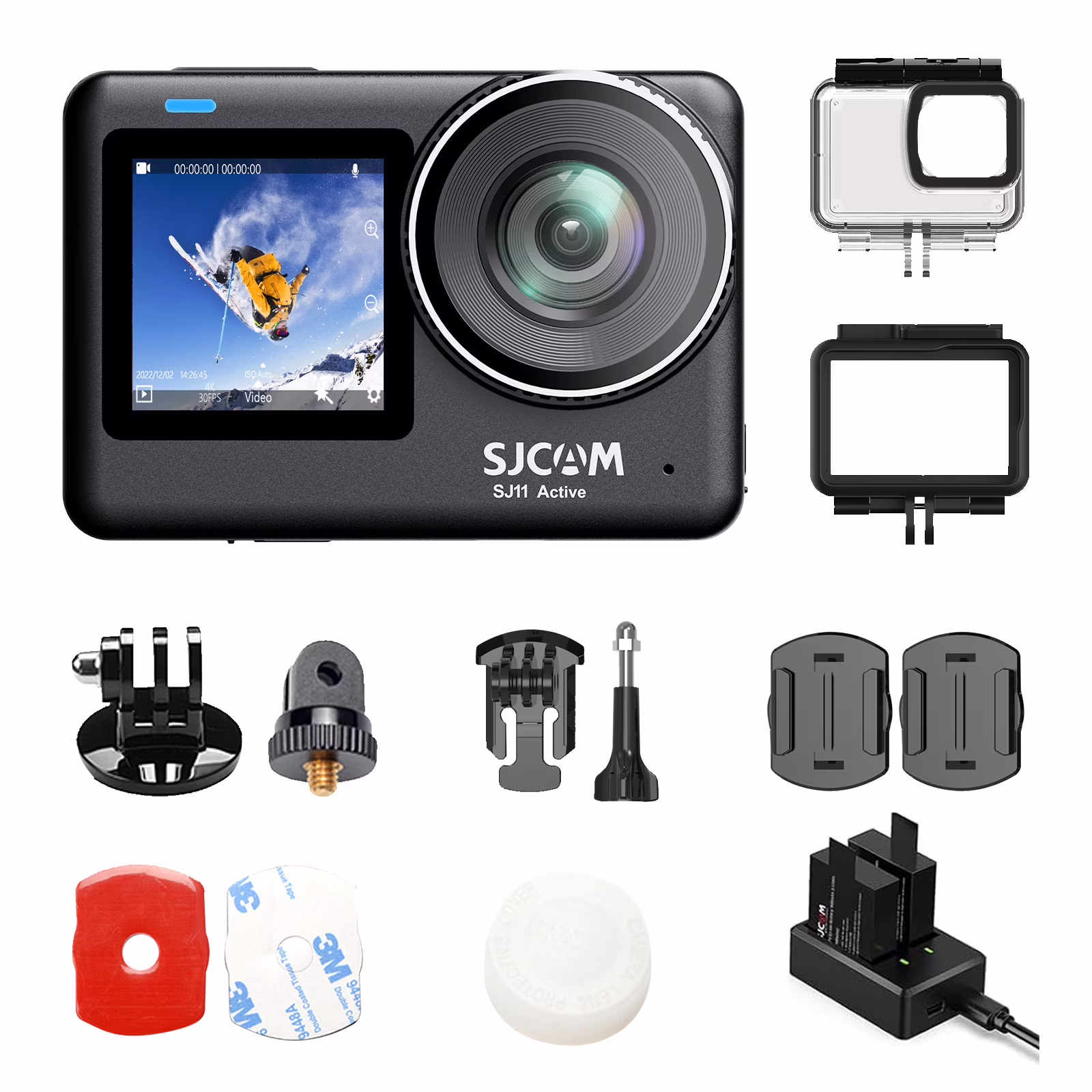 SJCAM SJ11 4K Action Camera with OIS+EIS Stabilization - 98FT Waterproof Underwater Camera for Motorcycle, Helmet, Sports - 5G WiFi, Remote Control, Ultra Wide Angle, Active HDR