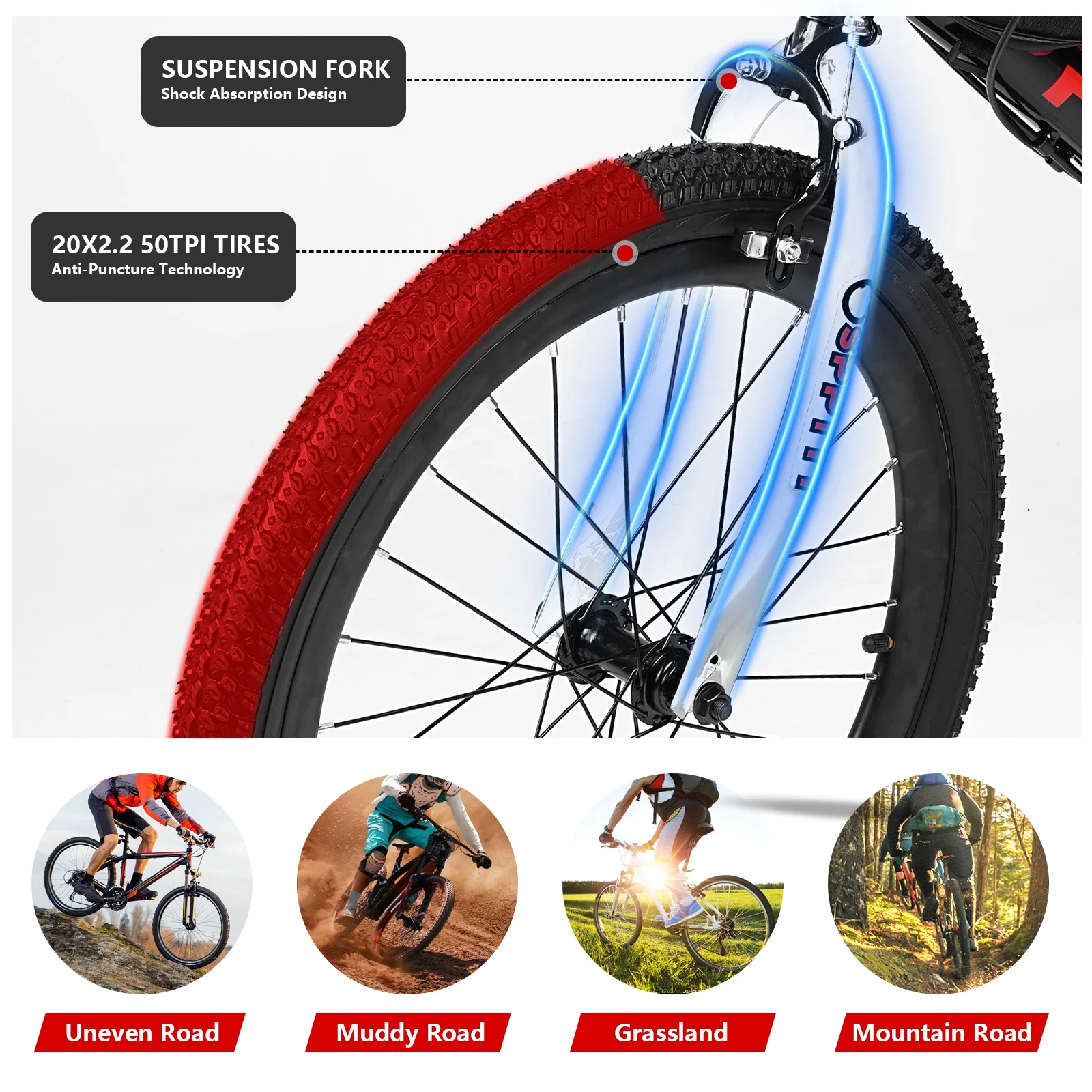 SPPTTY 20-24 inch Bike,6-Speed Mountain Bike for Men Women Boys Girls,Comfort Saddle,Blue