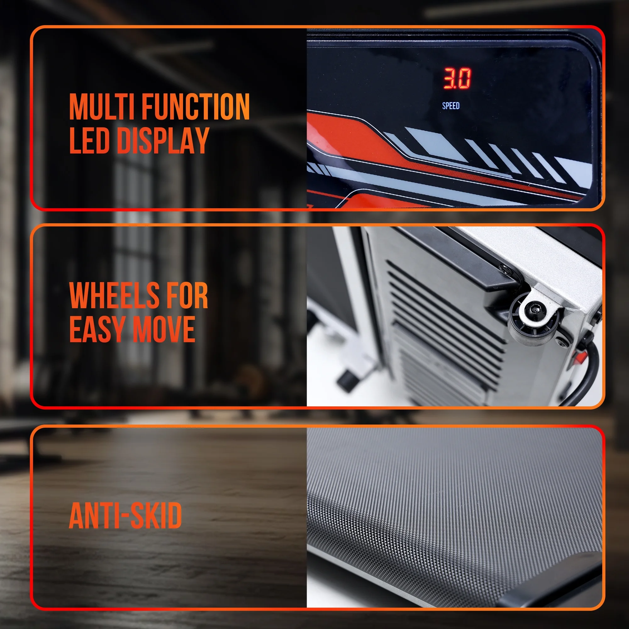 Cardio Flex Folding Treadmill Running Machine Dual Display Screen, 220 lbs. Capacity