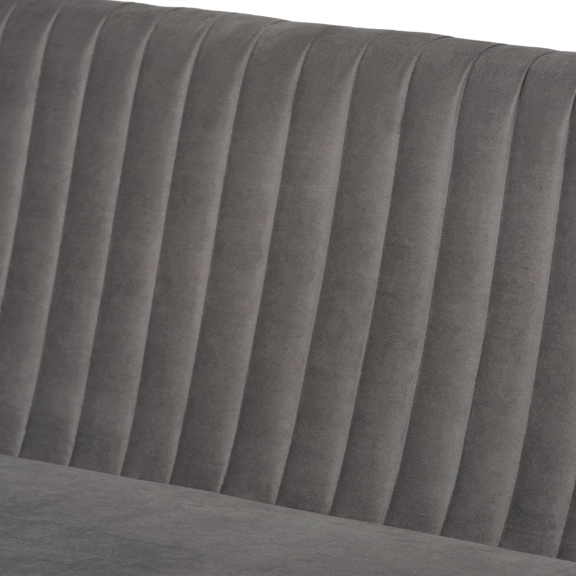 Baxton Studio Alvis Mid-Century Modern Grey Velvet Upholstered Back 2-Piece Dining Corner Bench