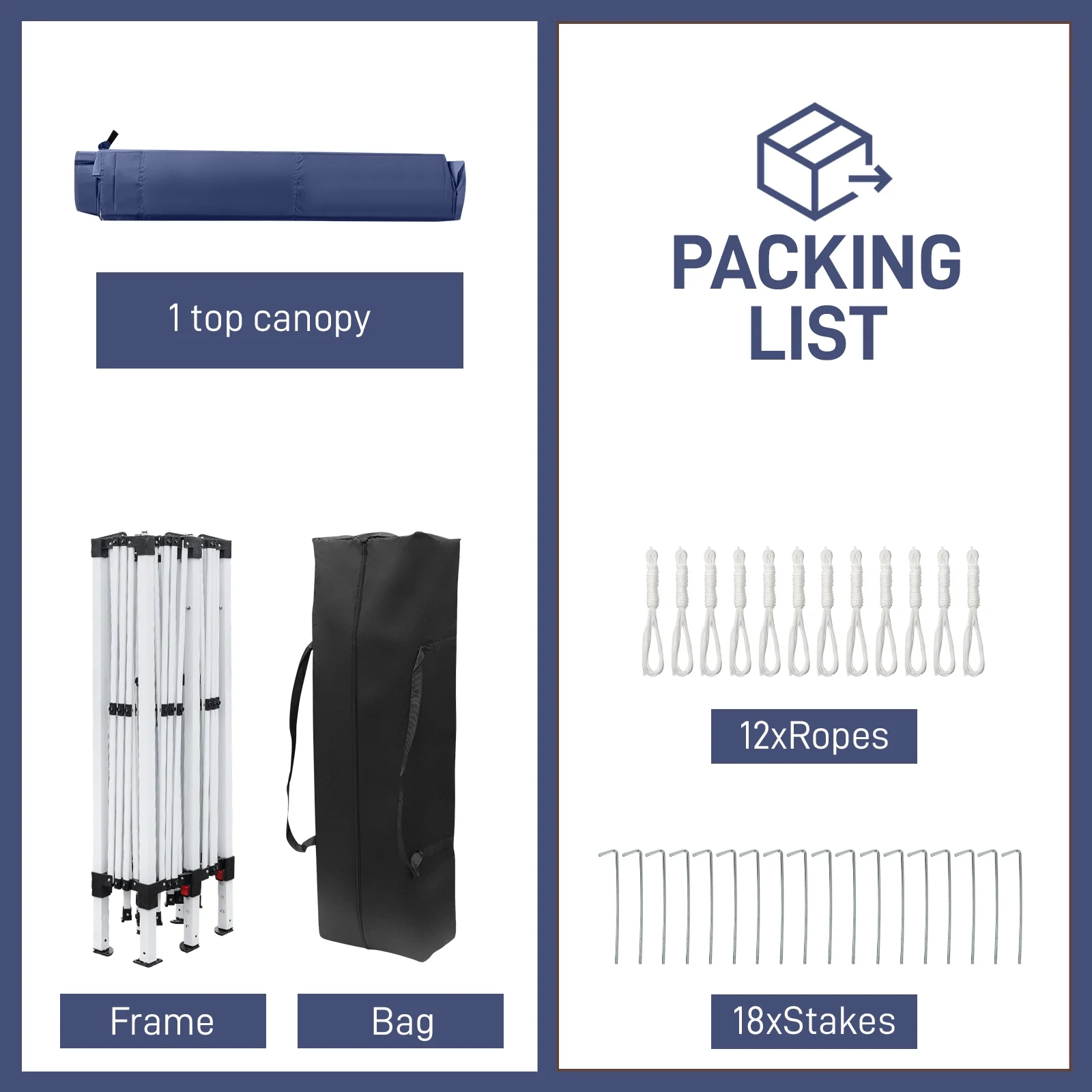 Zimtown 10'x20' Ez Pop up Backyard Canopy Heavy Duty Blue W/6 Sides