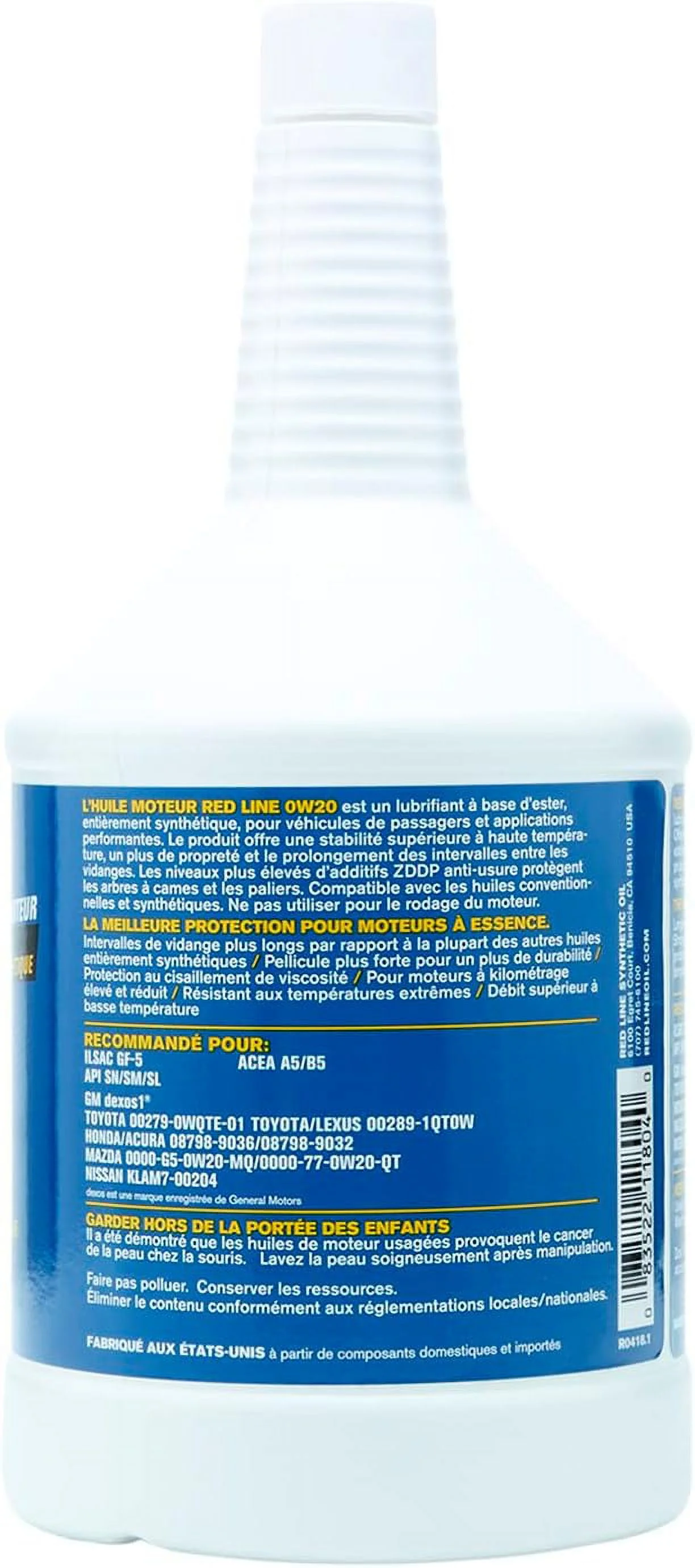 Red Line 0W20 Motor Oil - Quart - 11804