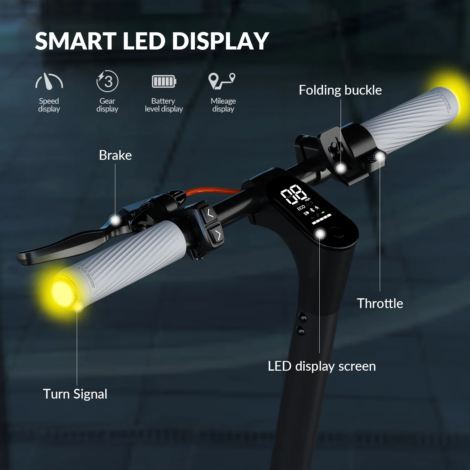 5TH WHEEL W16S 300W Electric Scooter with Turn Signal, 8.5�� Solid Tires, 18mph & 12Miles Range, Folding Commuting E-Scooter for Adults with APP Control