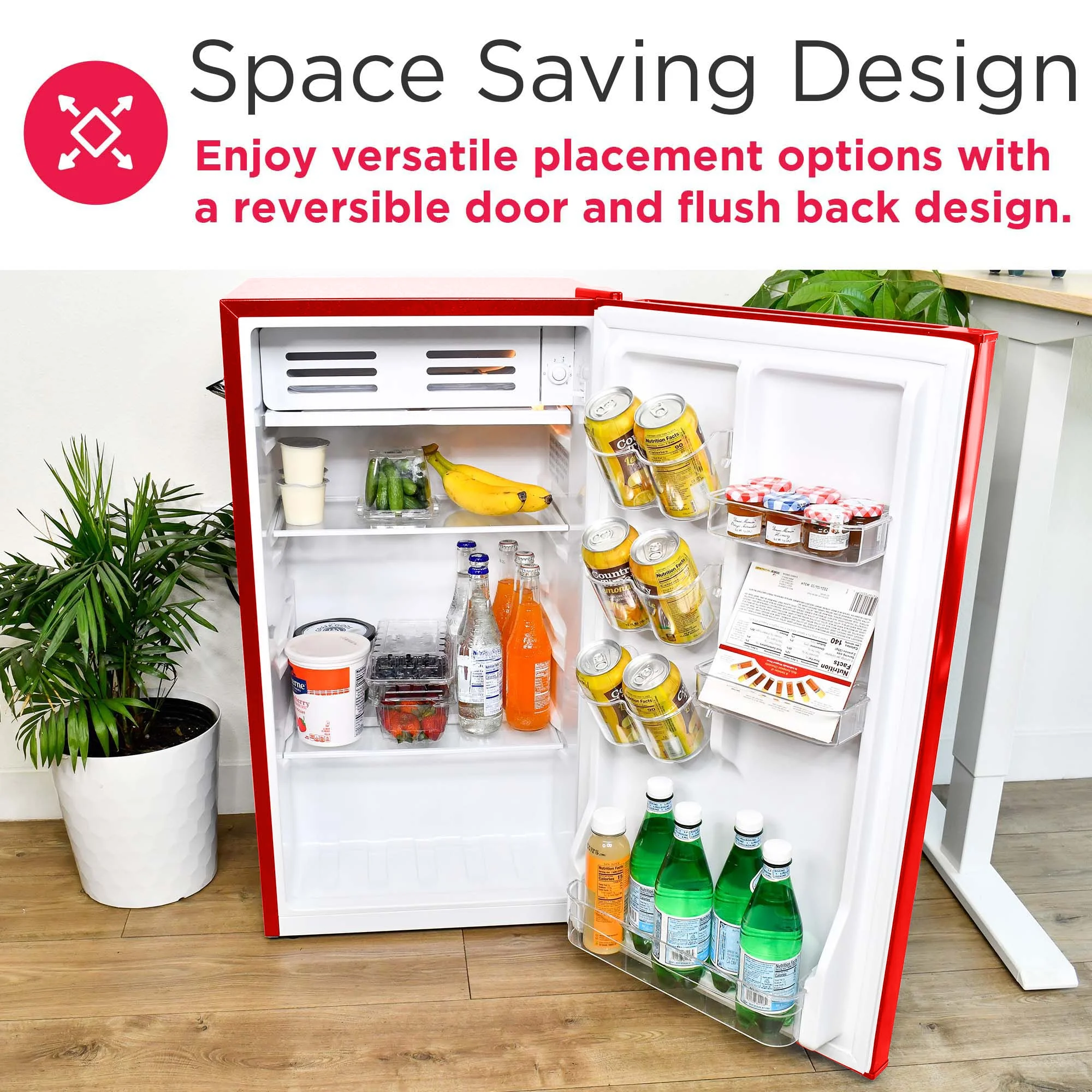 Frigidaire EFR376-C-PINK 3.2-Cu.-Ft. 65-Watt Retro Bar Fridge with Side Bottle Opener (Pink)