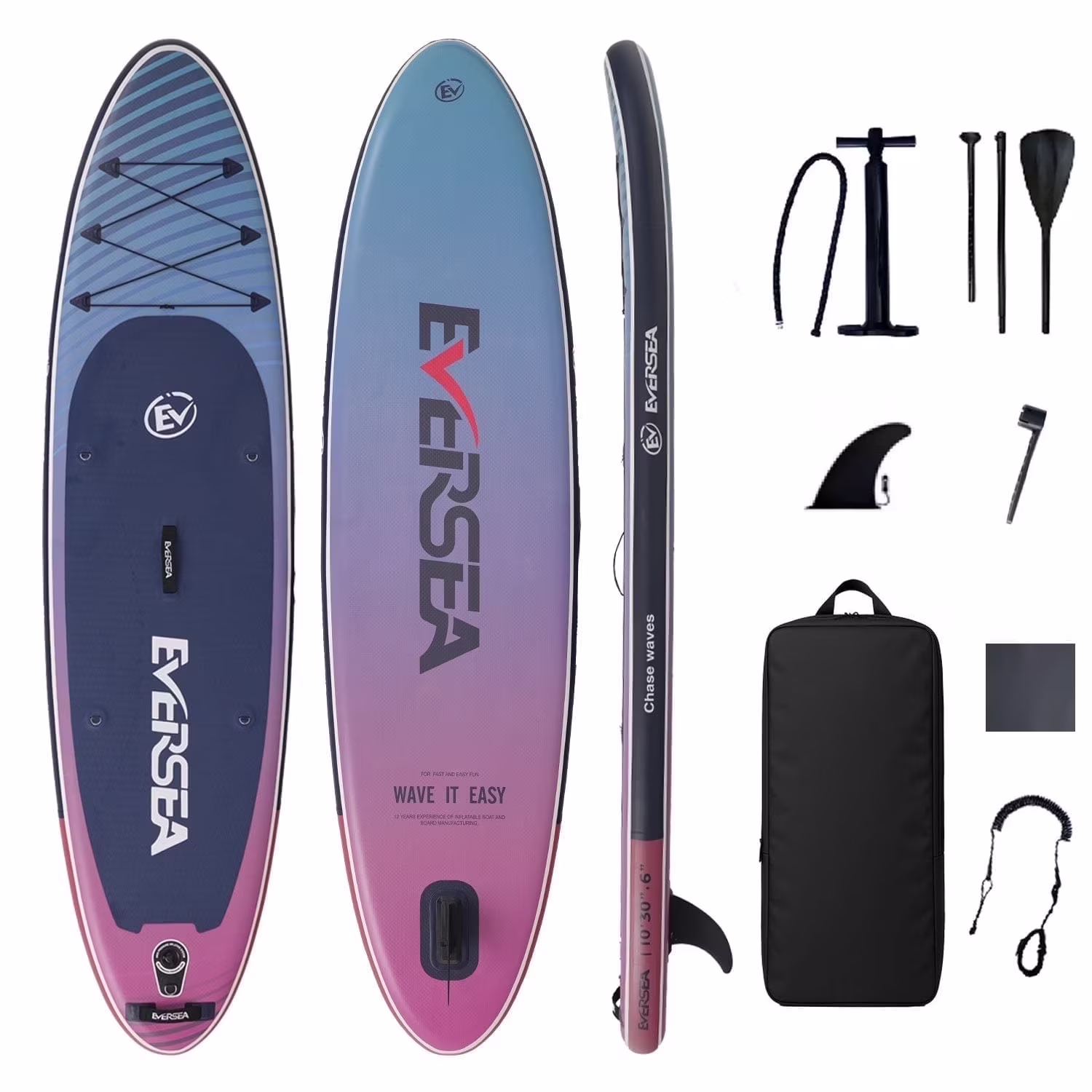 MSEASFREE 10' Inflatable Stand up Paddle Board,with Premium SUP Paddle Board Accessories,Non-Slip Comfort Deck for Youth & Adults