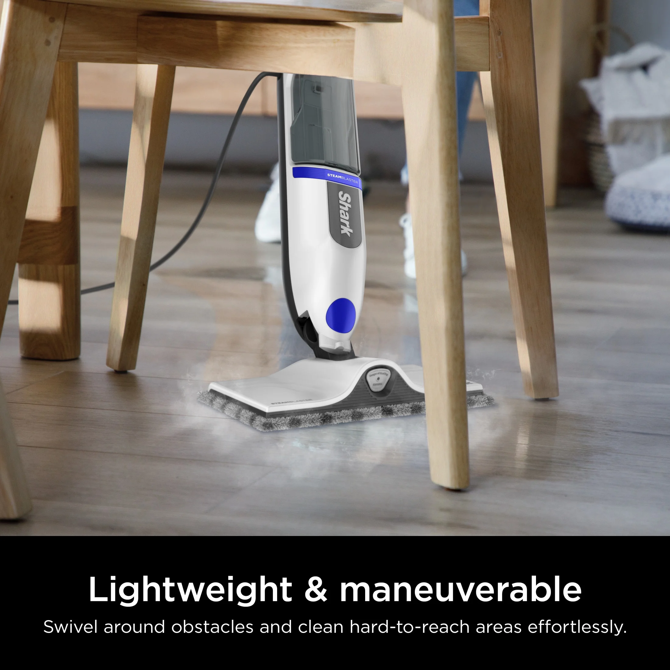 Shark SteamSpot Steam Mop with Steam Blaster for Sealed Hard Floors, XL Removable Tank, Washable Dirt Grip? Pad, 2  Modes,S2000