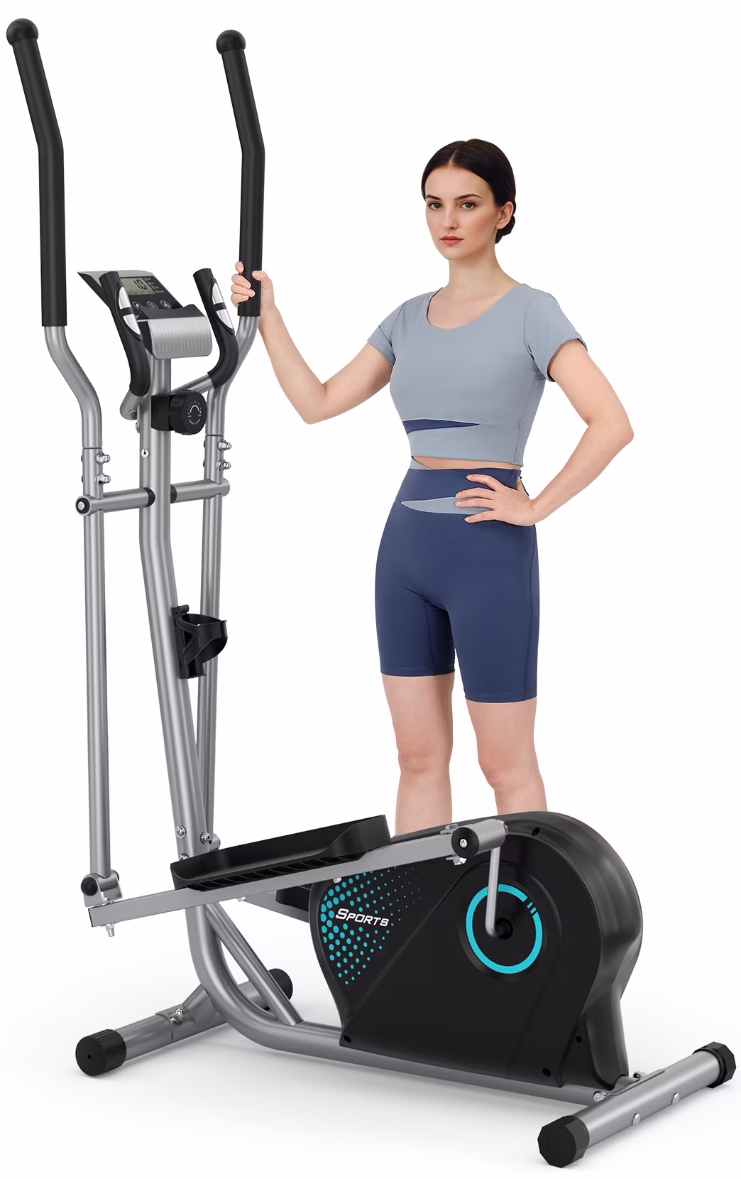 Elliptical Machine,16-Level Hyper-Quiet Drive whit LCD Monitor Dprodo Elliptical 265LBS Capacity for Home Use