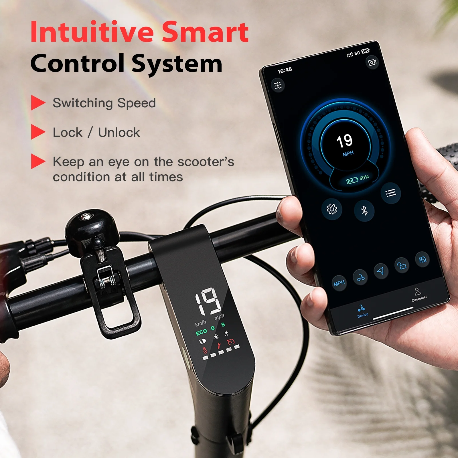 iScooter Electric Scooter Adult, 350W Motor, 21 Miles Long Range, 19 mph & 8.5