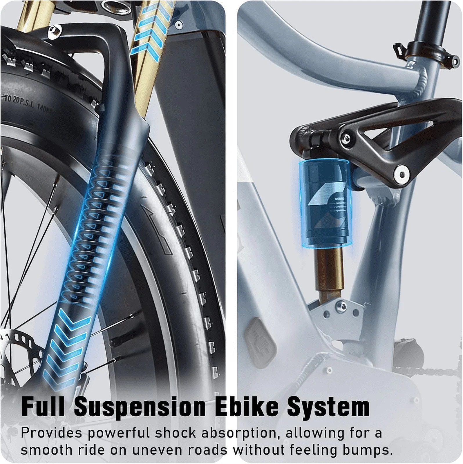 Dual Motors AWD 2000W Electric Bike for Adult 26'', UL2849 48V 30AH Removable Battery E-mountain bike 4.0 Fat Tire up to 35MPH&120Miles Long Range Off-road Ebike Beach Dual Hydraulic&Brakes E-Bicycle