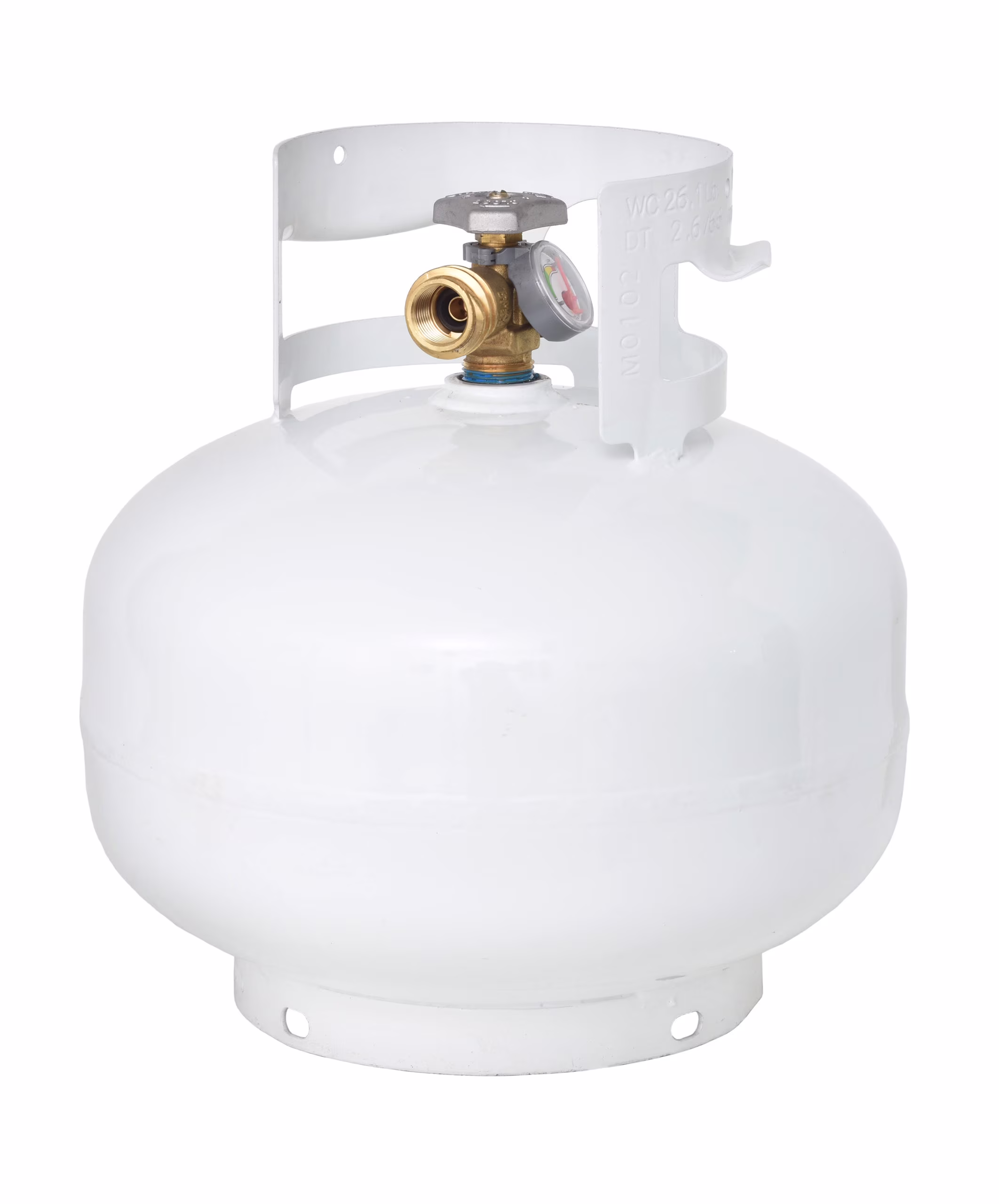 Flame King 11 lb Squatty Steel Refillable Propane Cylinder with OPD Valve & Built in Gauge