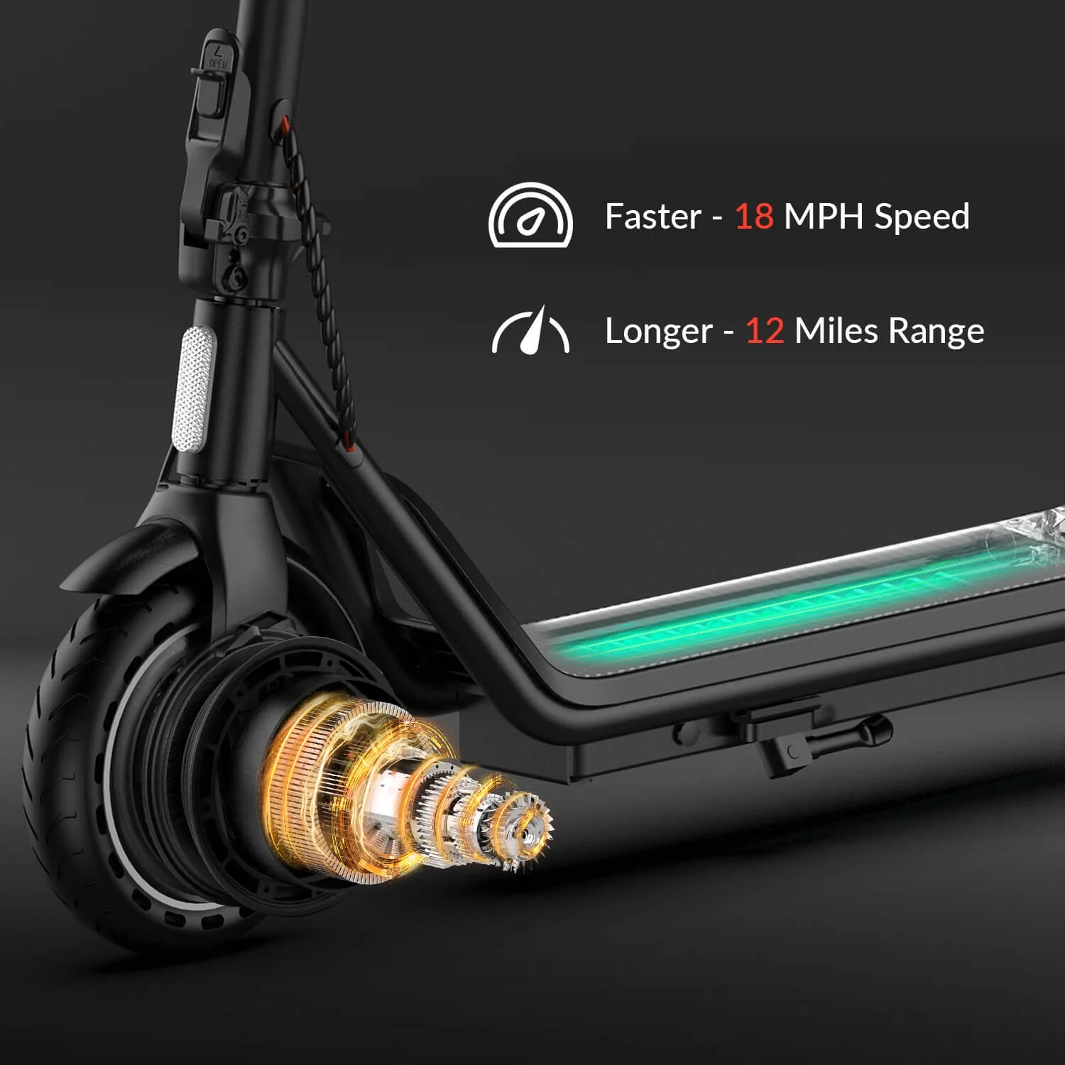 5TH WHEEL W16S 300W Electric Scooter with Turn Signal, 8.5�� Solid Tires, 18mph & 12Miles Range, Folding Commuting E-Scooter for Adults with APP Control