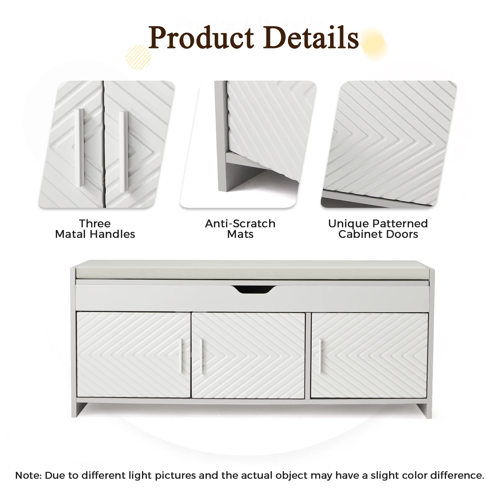 AVAWING Storage Bench, Shoe Bench with Lift Top Storage, Wooden Entryway Bench, Black