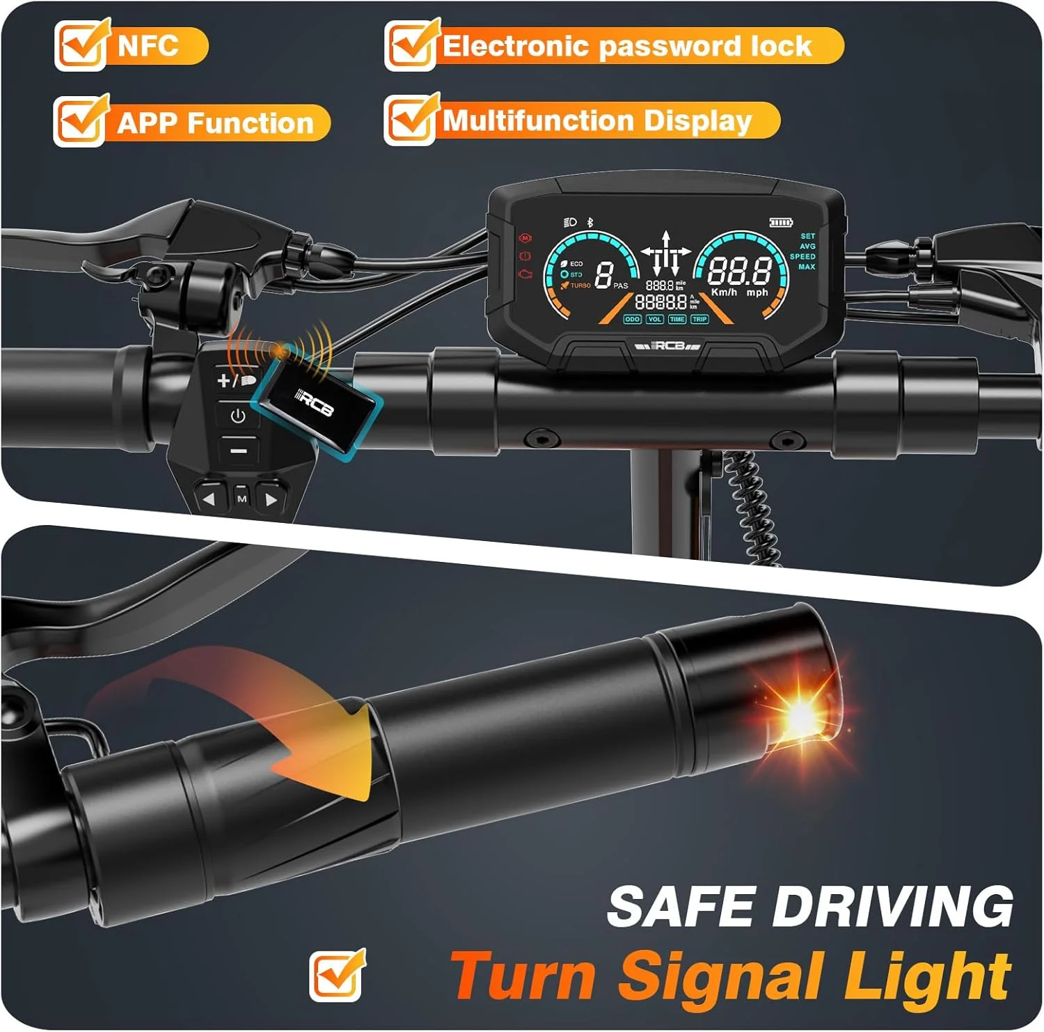 Electric Scooter for Adults, Max 70miles Range, 1000W Motor, 48V 27Ah Battery, 10