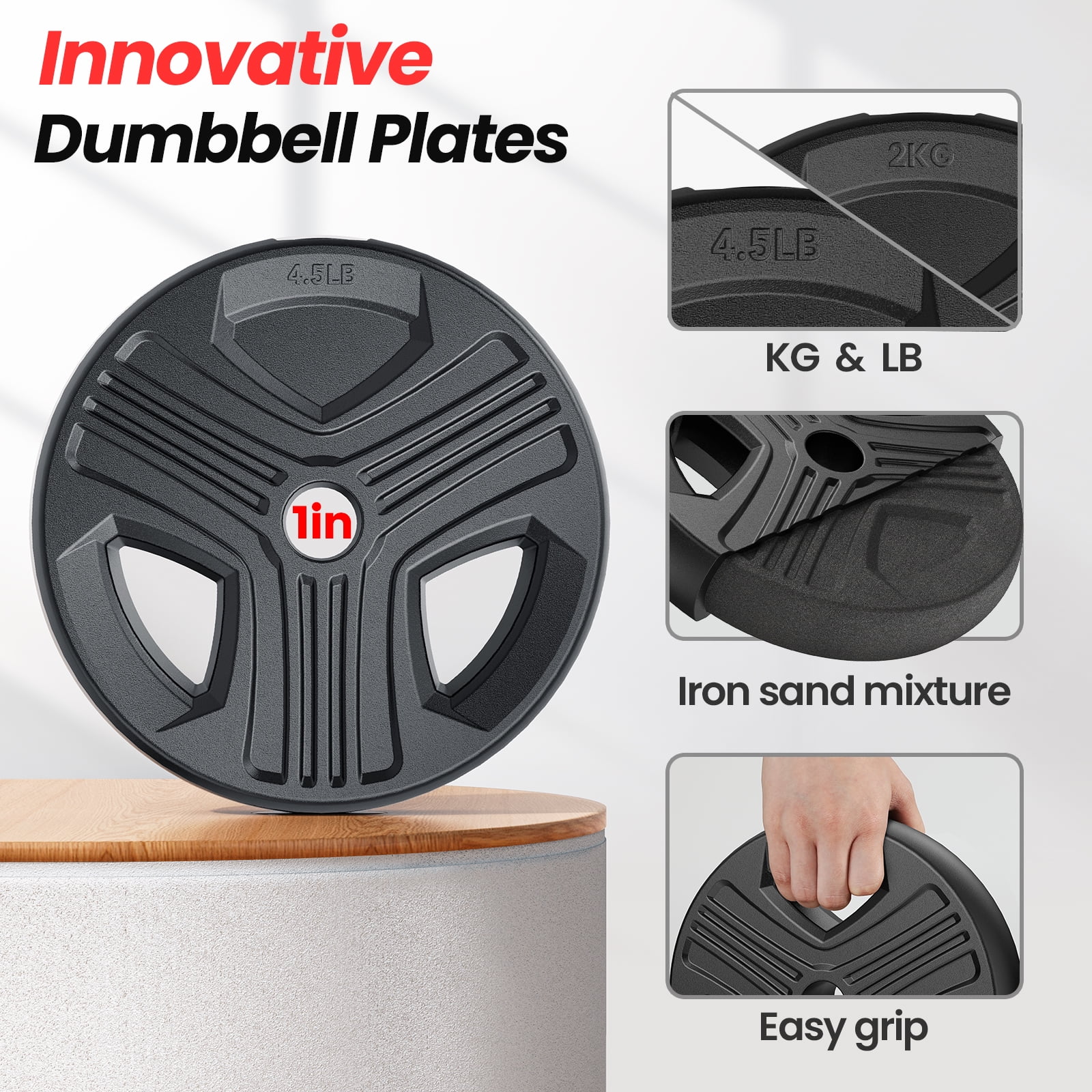 UPGO Adjustable Dumbbells, 70lbs Free Weight Set with Connector, 6 in1 Dumbbells Set as Barbell, Kettlebells, Push up Stand, Fitness Exercises for Home Gym Suitable Men/Women