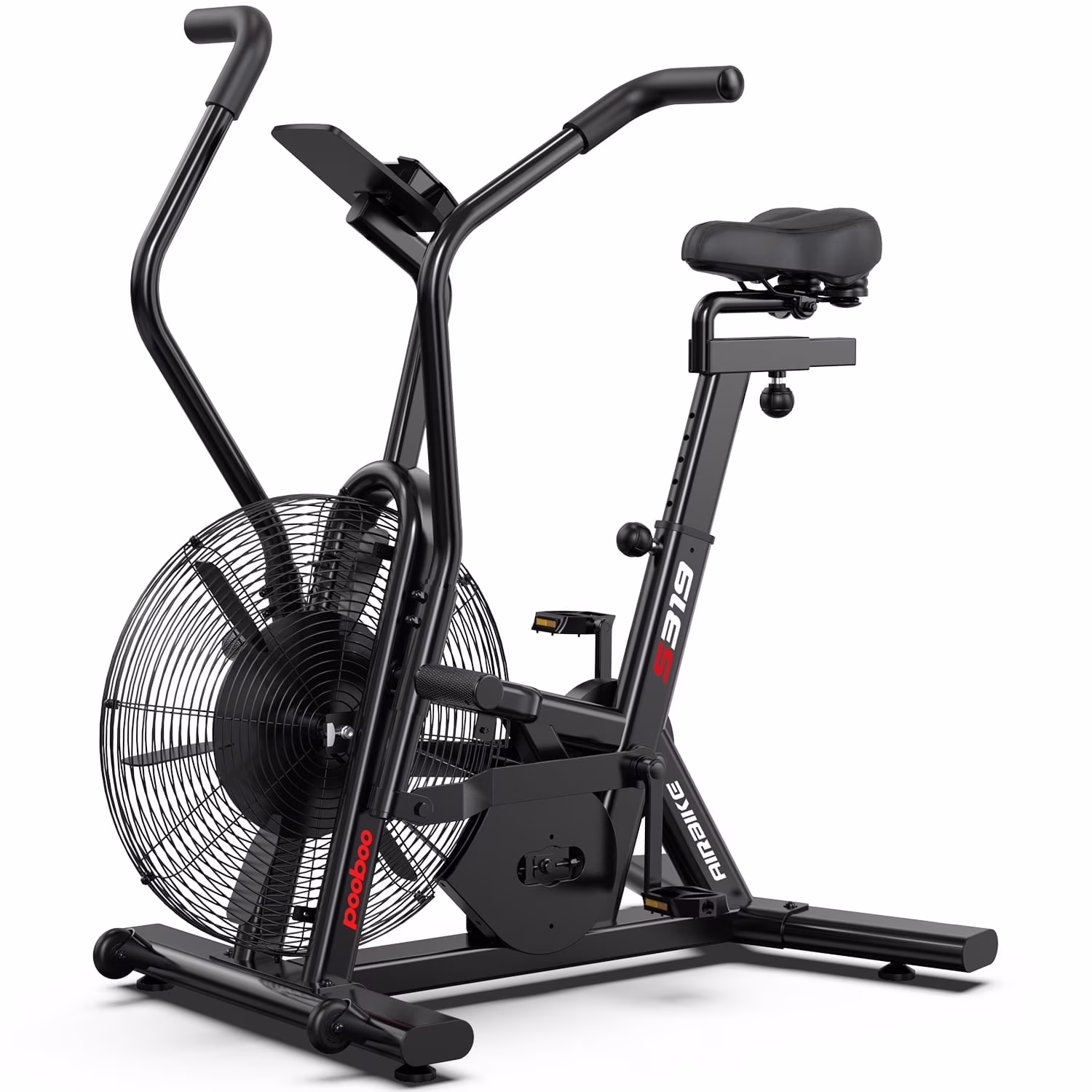 LNOW Commercial Built-in Bluetooth Fan Exercise Bike, Adjustable Air Resistance with Dual-Action Handlebars, Heavy Duty Indoor Cycling Bike for Home Gym Traininning, 350lbs Arm/Leg Cardio Workout