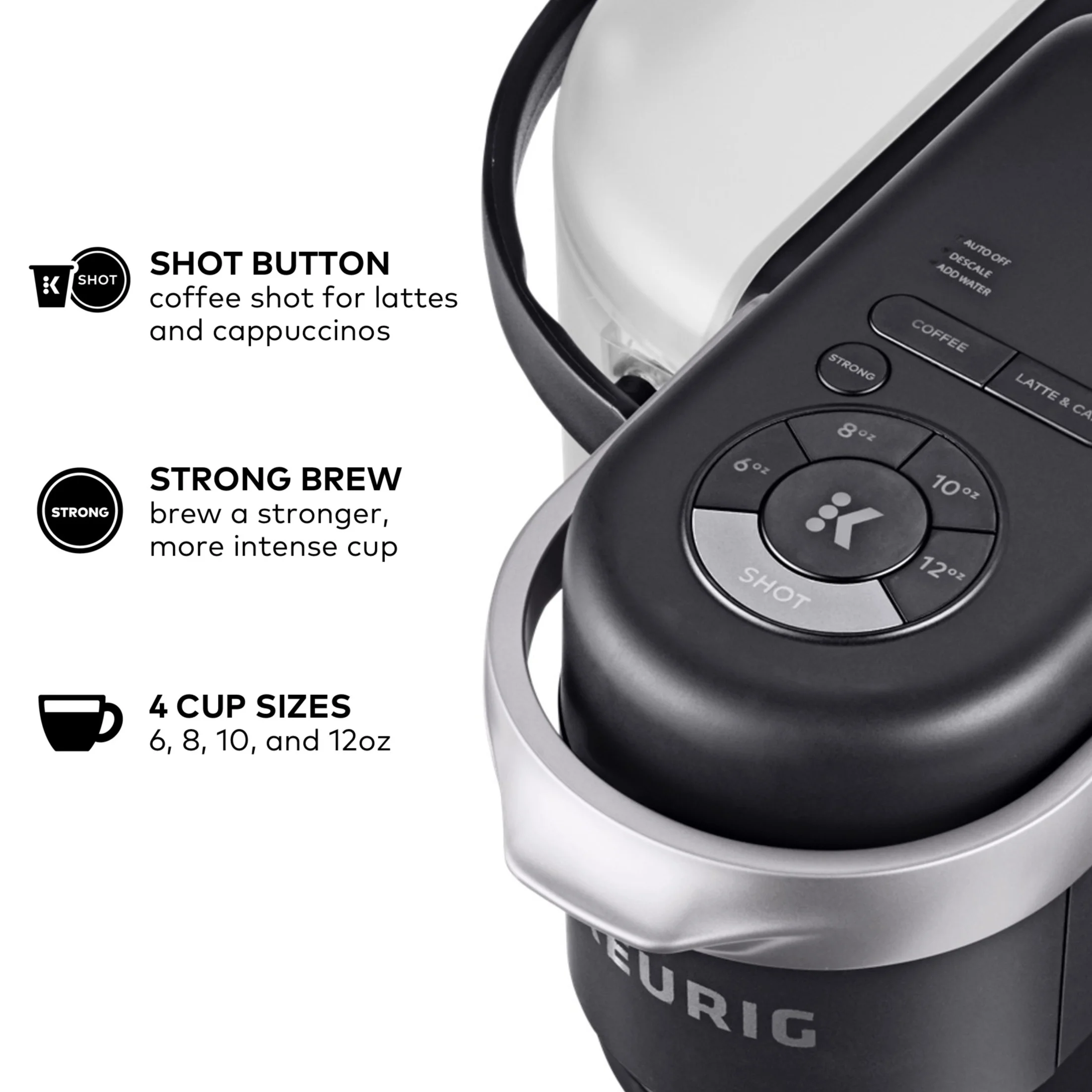 Keurig K-Cafe Single Serve K-Cup Coffee Maker, Latte Maker and Cappuccino Maker, Dark Charcoal